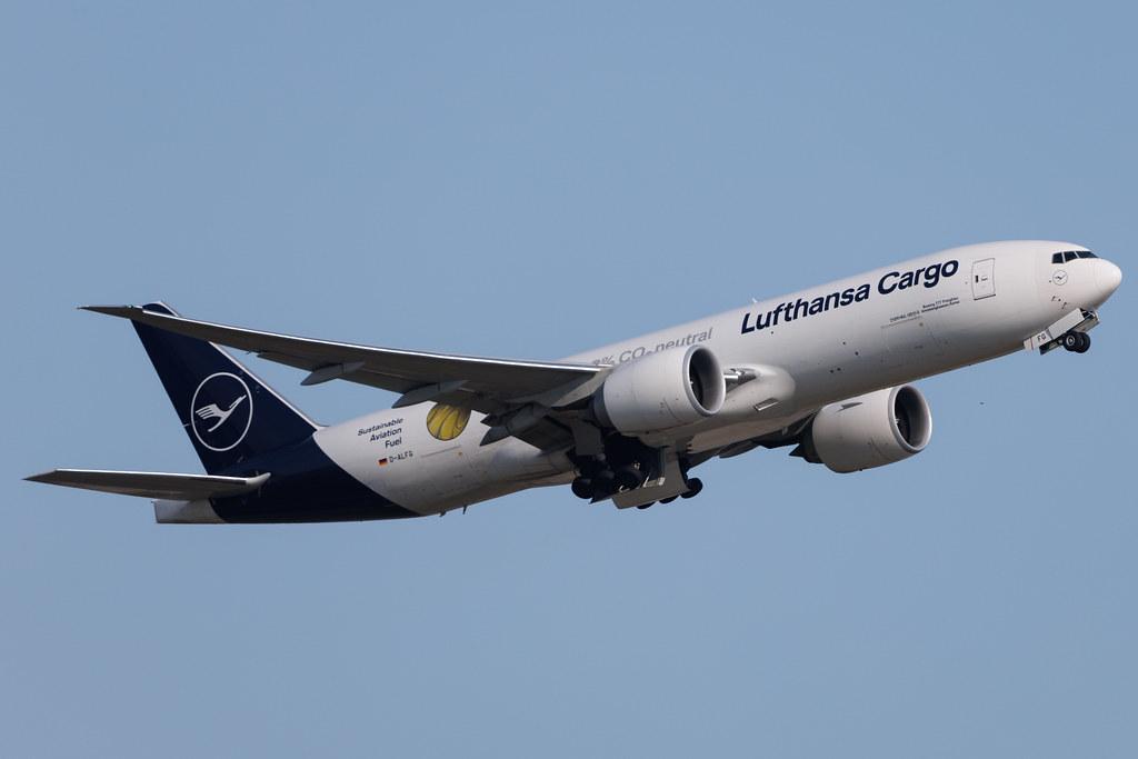 Frankfurt Airport: Lufthansa Cargo (/ GEC) | Livery: Flying 100% CO? neutral Livery | Boeing 777-F B77L | D-ALFG | MSN 66090