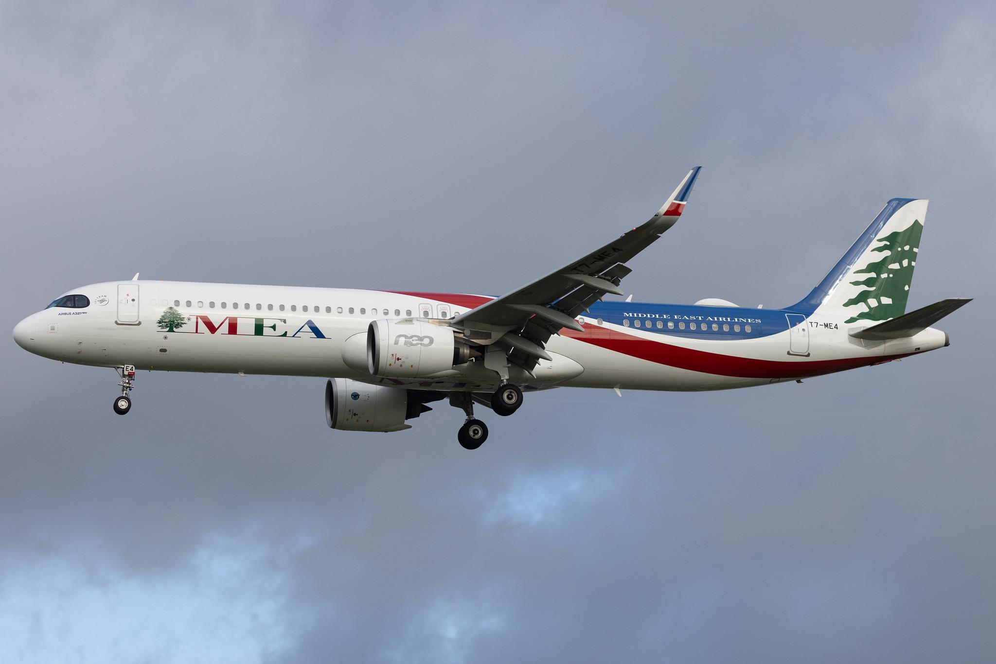 London Heathrow: MEA (ME / MEA) | Airbus A321-271NX A21N | T7-ME4 | MSN 10068