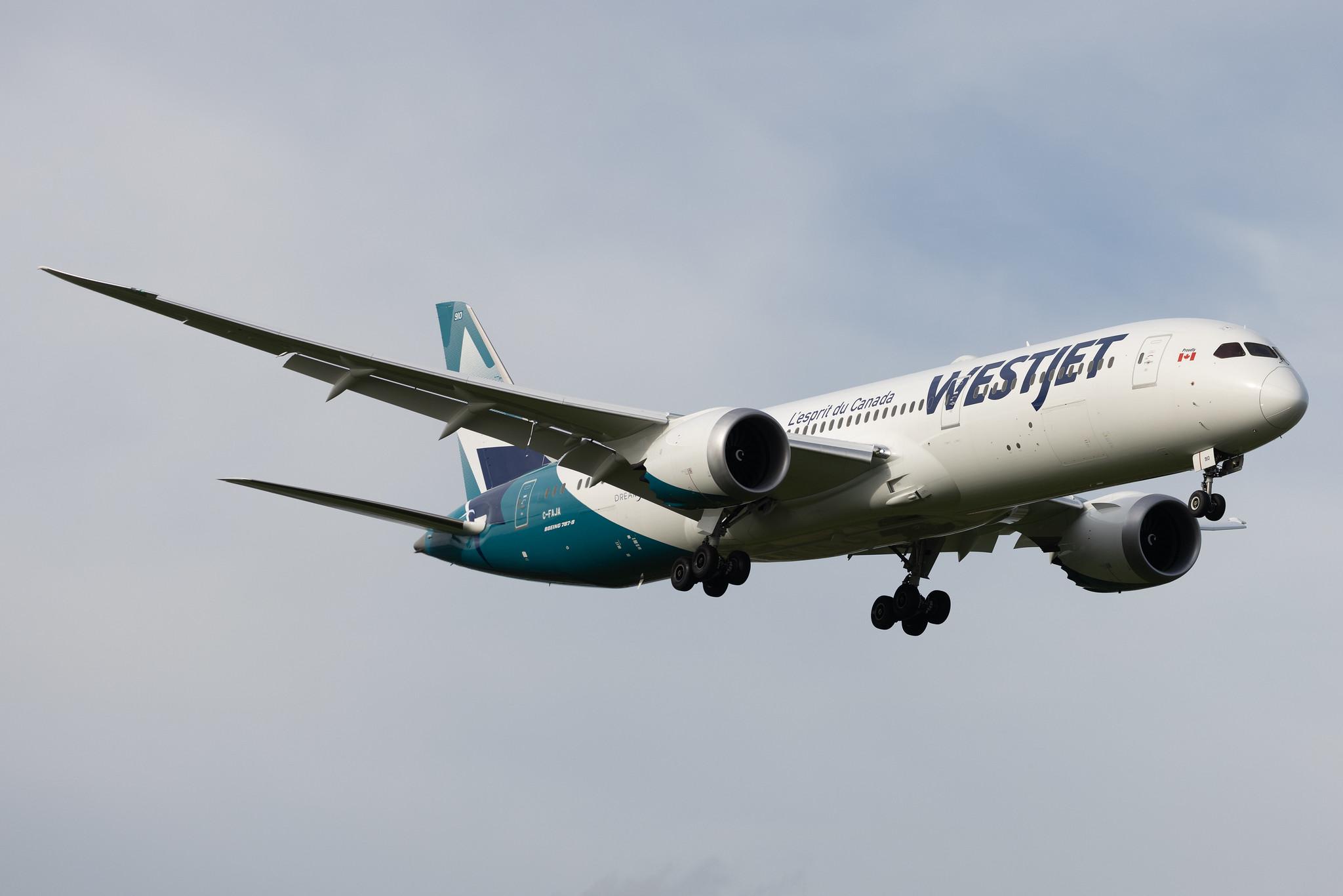 London Heathrow: WestJet (WS / WJA) | Boeing 787-9 Dreamliner B789 | C-FAJA | MSN 64982