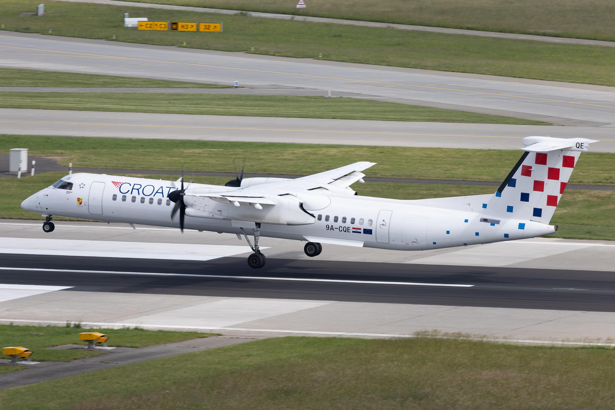 Flughafen Zürich: Croatia Airlines (OU / CTN) | De Havilland Canada Dash 8-400 DH8D | 9A-CQE | MSN 4300