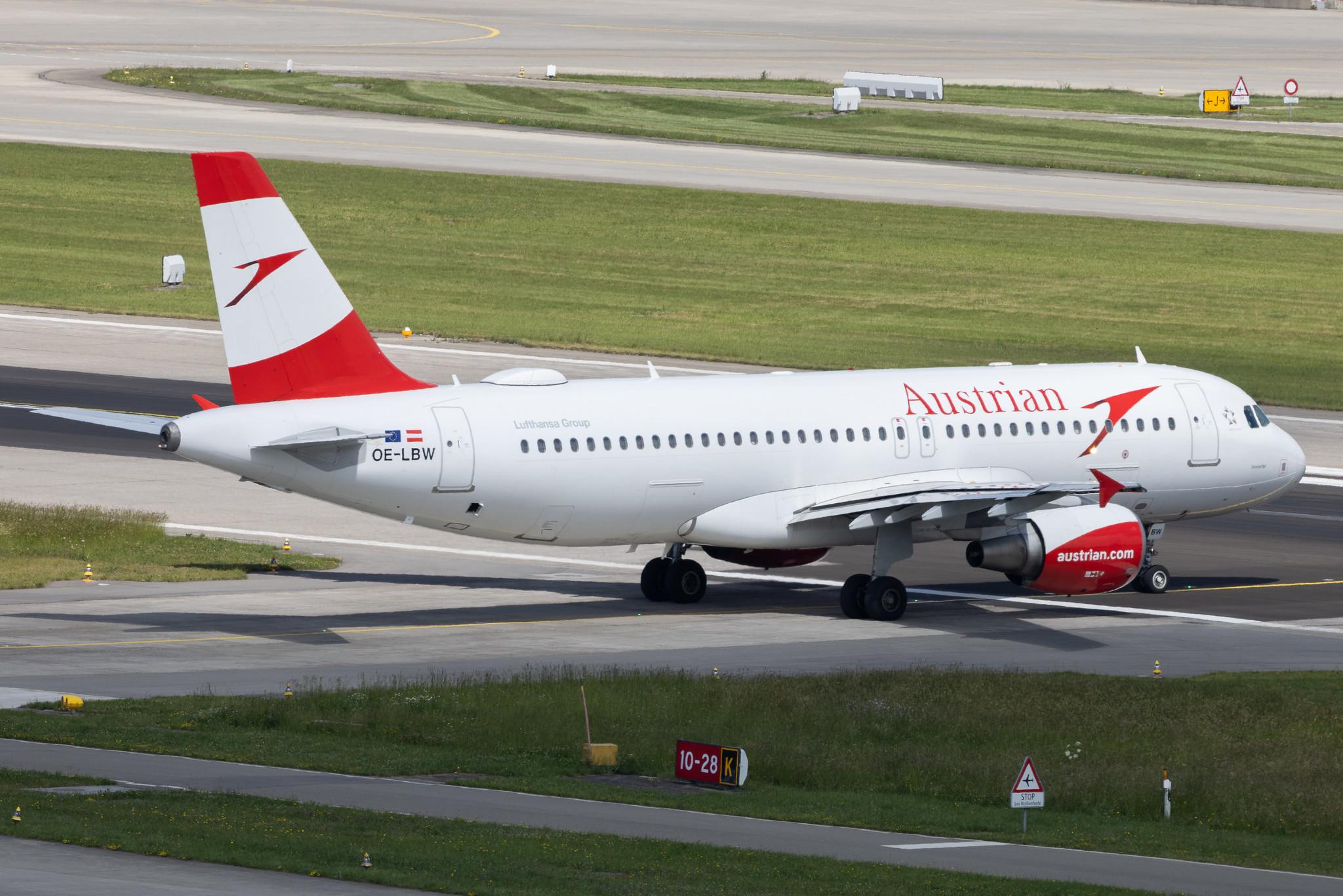Flughafen Zürich: Austrian Airlines (OS / AUA) | Airbus A320-214 A320 | OE-LBW | MSN 1678