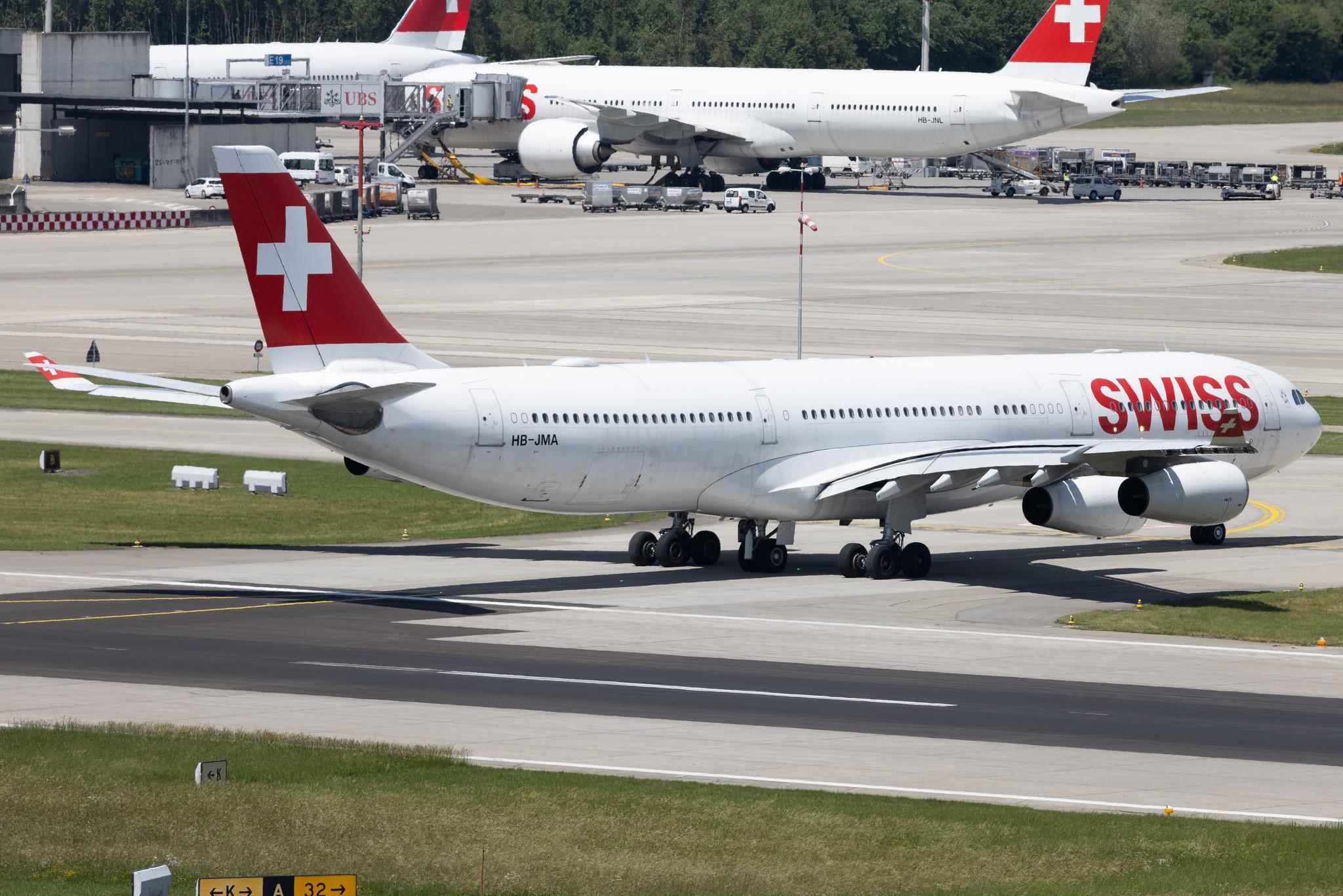Flughafen Zürich: Swiss (LX / SWR) | Airbus A340-313 A343 | HB-JMA | MSN 0538