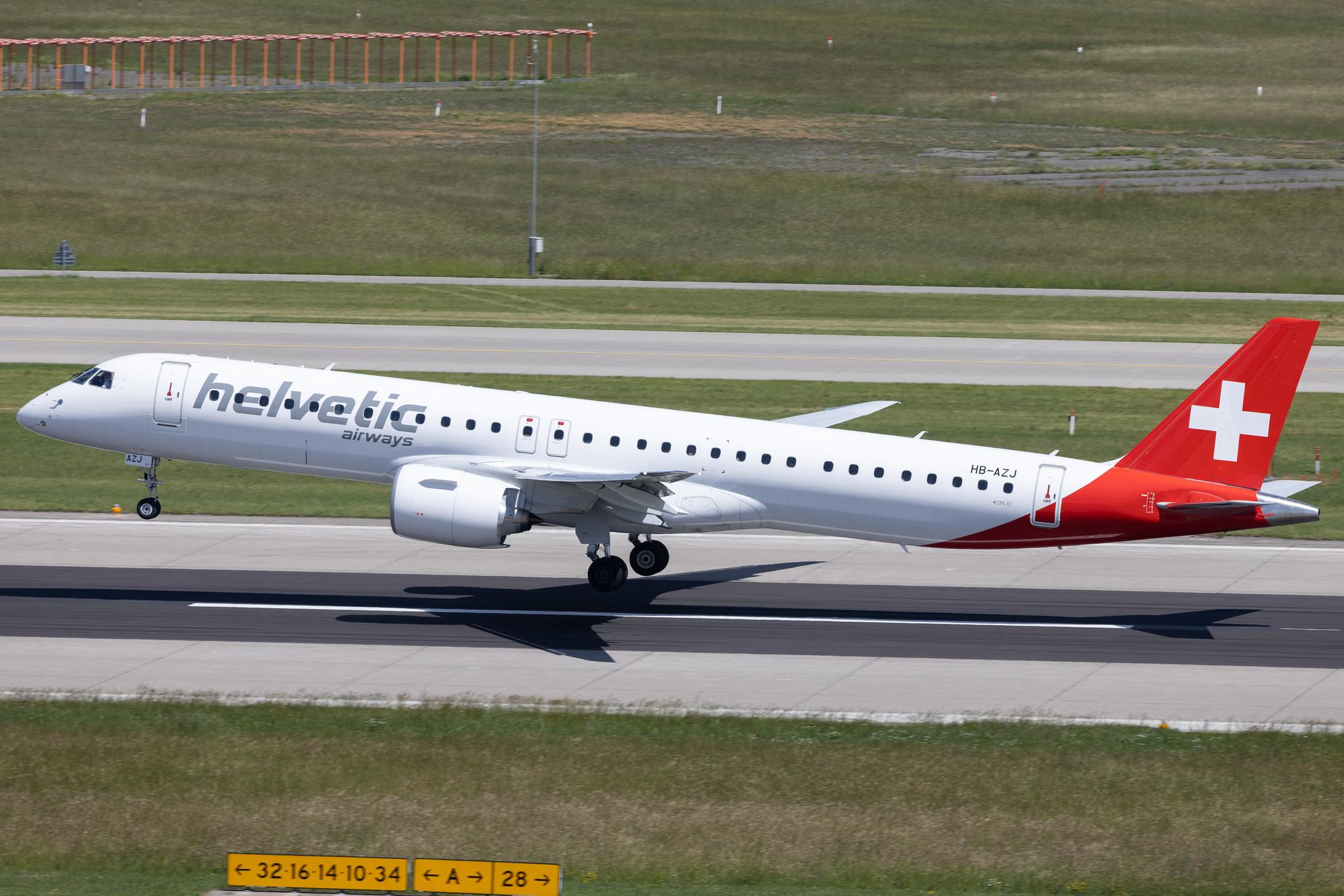 Flughafen Zürich: Helvetic Airways (2L / OAW) | Embraer E195-E2 E295 | HB-AZJ | MSN 19020057