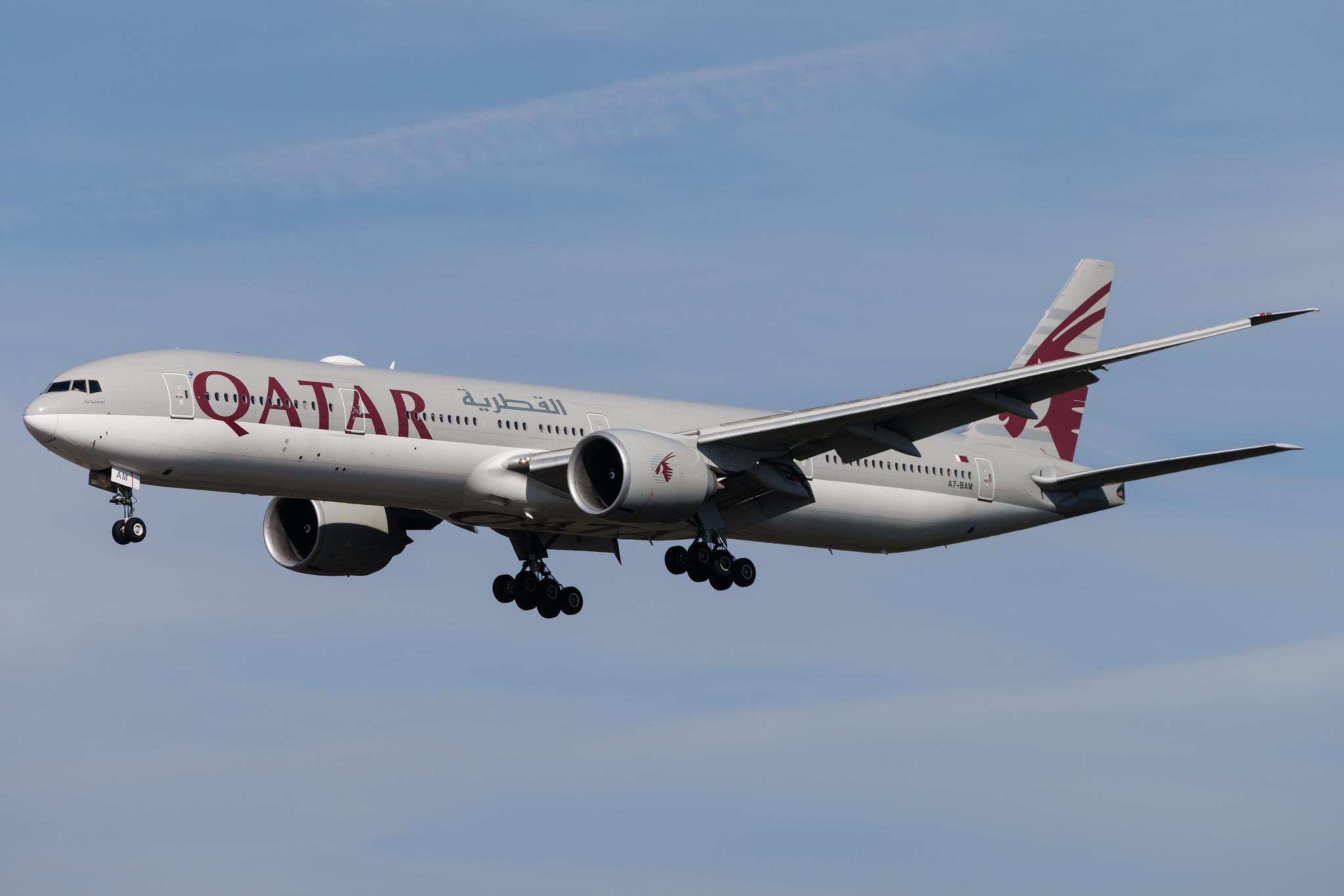 Frankfurt Airport: Qatar Airways (QR / QTR) | Boeing 777-3DZ(ER) B77W | A7-BAM | MSN 38245