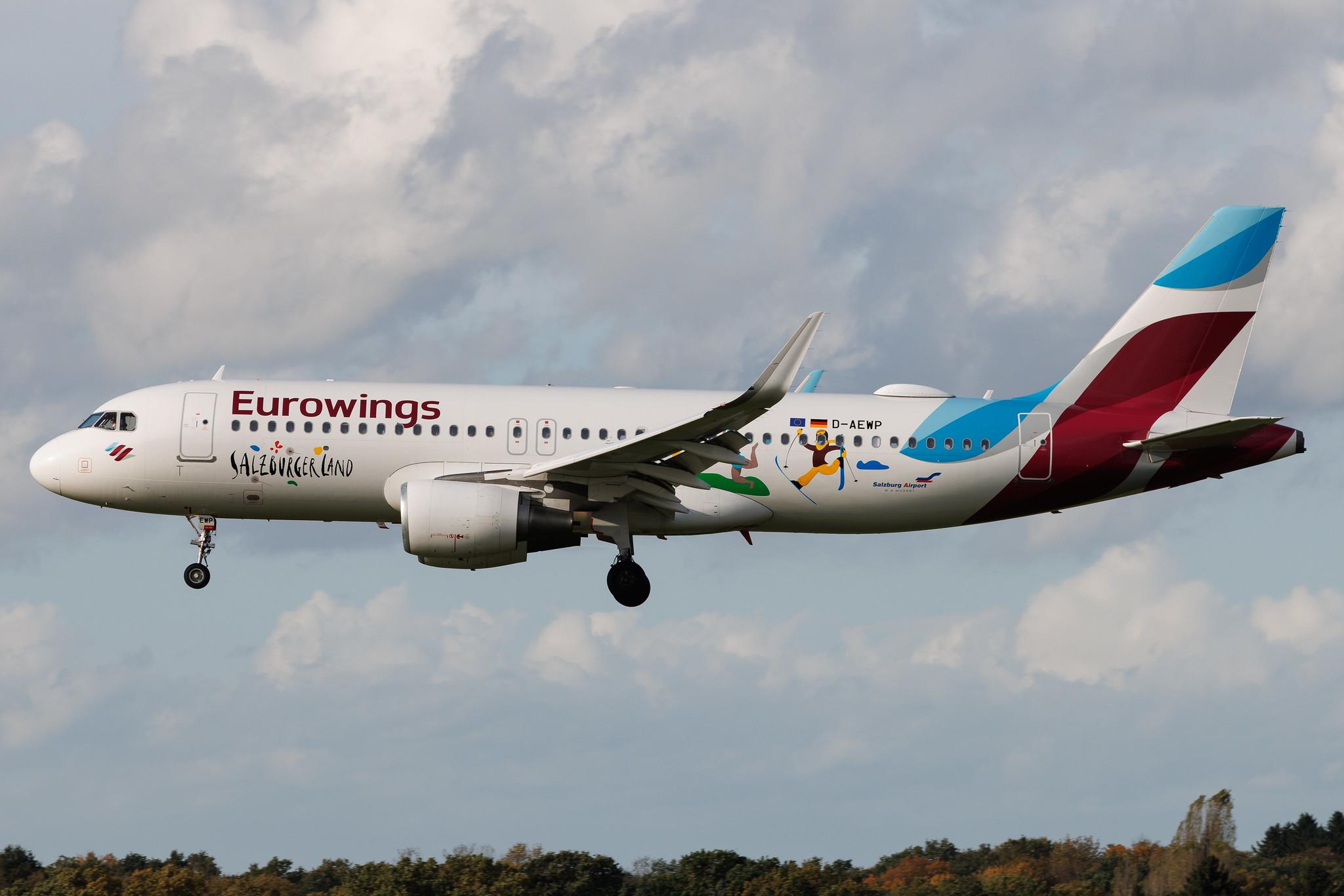 Hamburg Airport: Eurowings (EW / EWG) | Livery: Salzburger Land Livery | Airbus A320-214 A320 | D-AEWP | MSN 7377