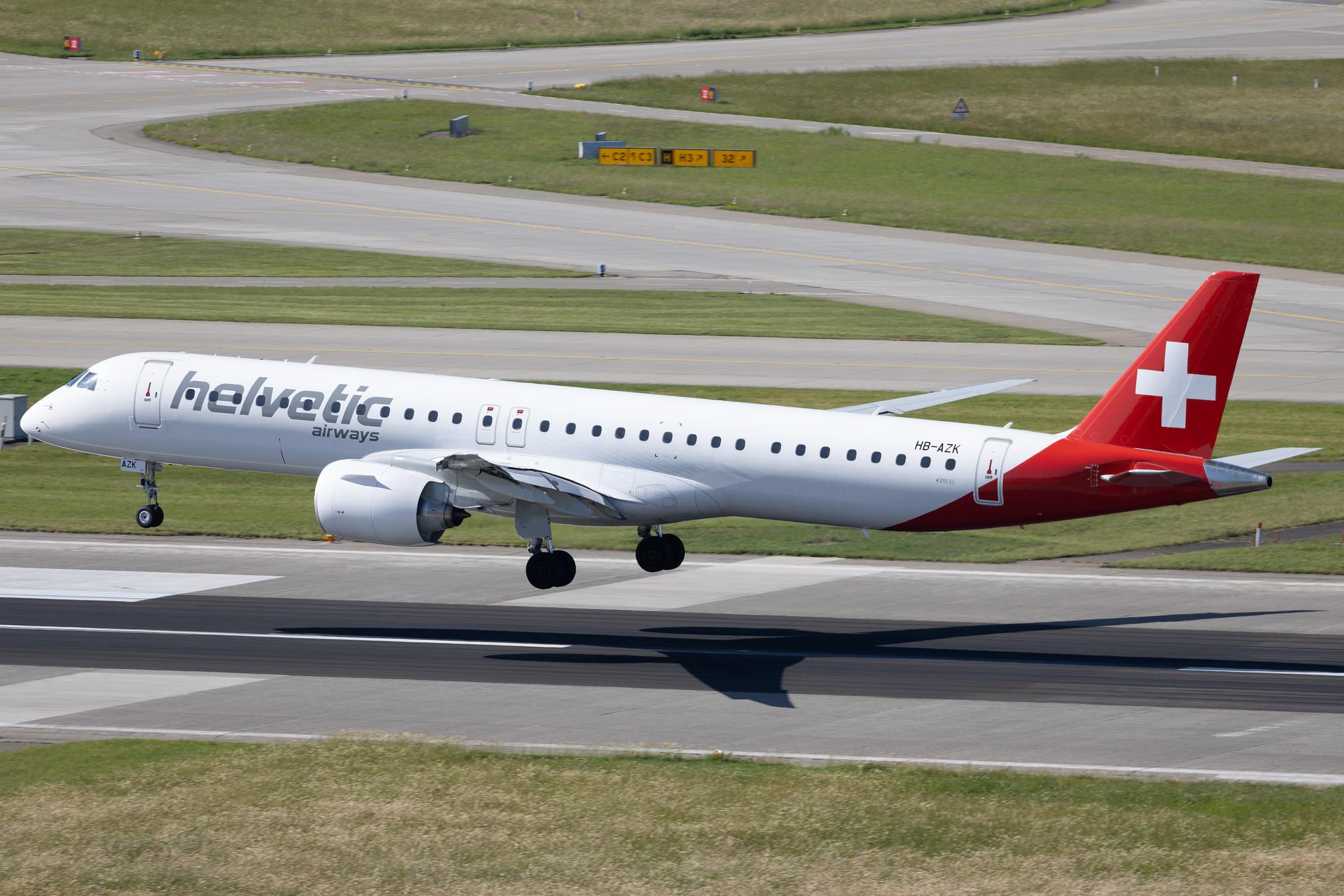 Flughafen Zürich: Helvetic Airways (2L / OAW) | Embraer E195-E2 E295 | HB-AZK | MSN 19020058