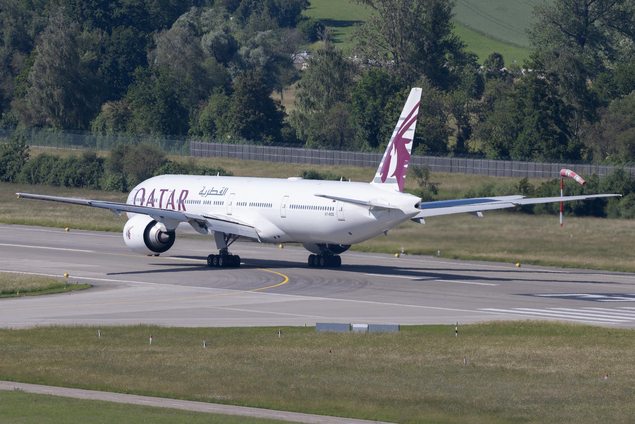Flughafen Zürich: Qatar Airways (QR / QTR) | Boeing 777-367(ER) B77W | A7-BOD | MSN 36165