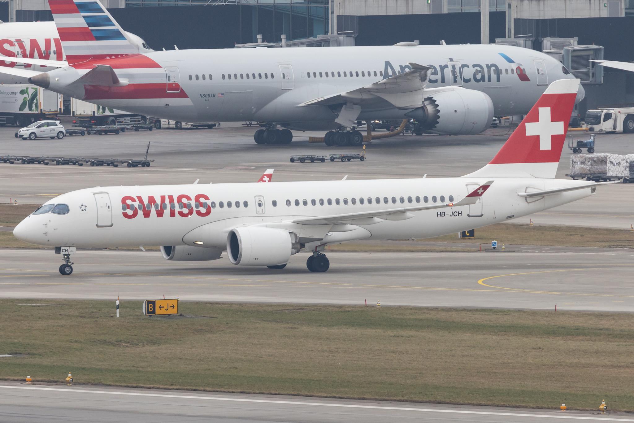 Flughafen Zürich: Swiss (LX / SWR) | Airbus A220-300 BCS3 | HB-JCH | MSN 55021