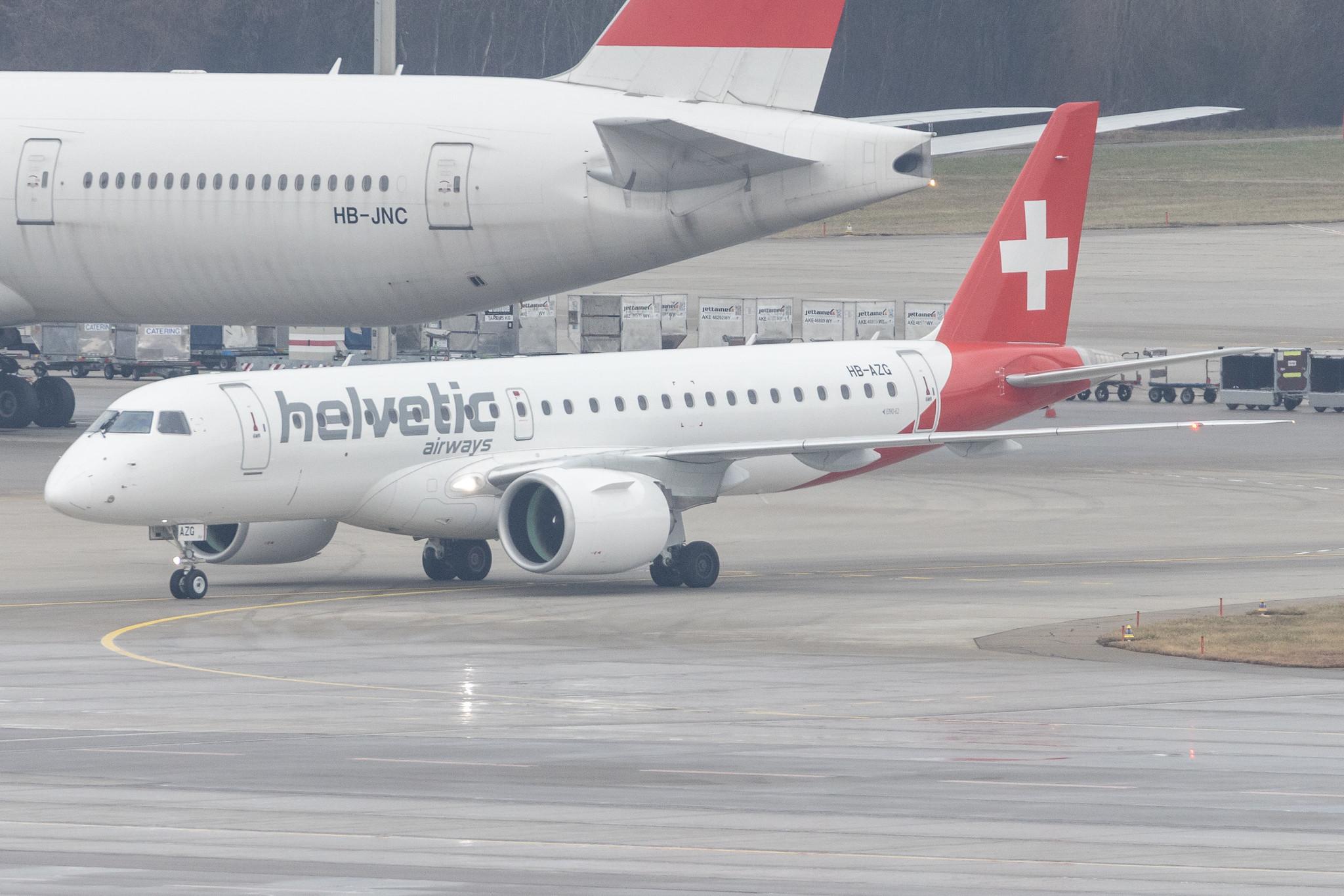 Flughafen Zürich: Helvetic Airways (2L / OAW) | Embraer E190-E2 E290 | HB-AZG | MSN 19020036