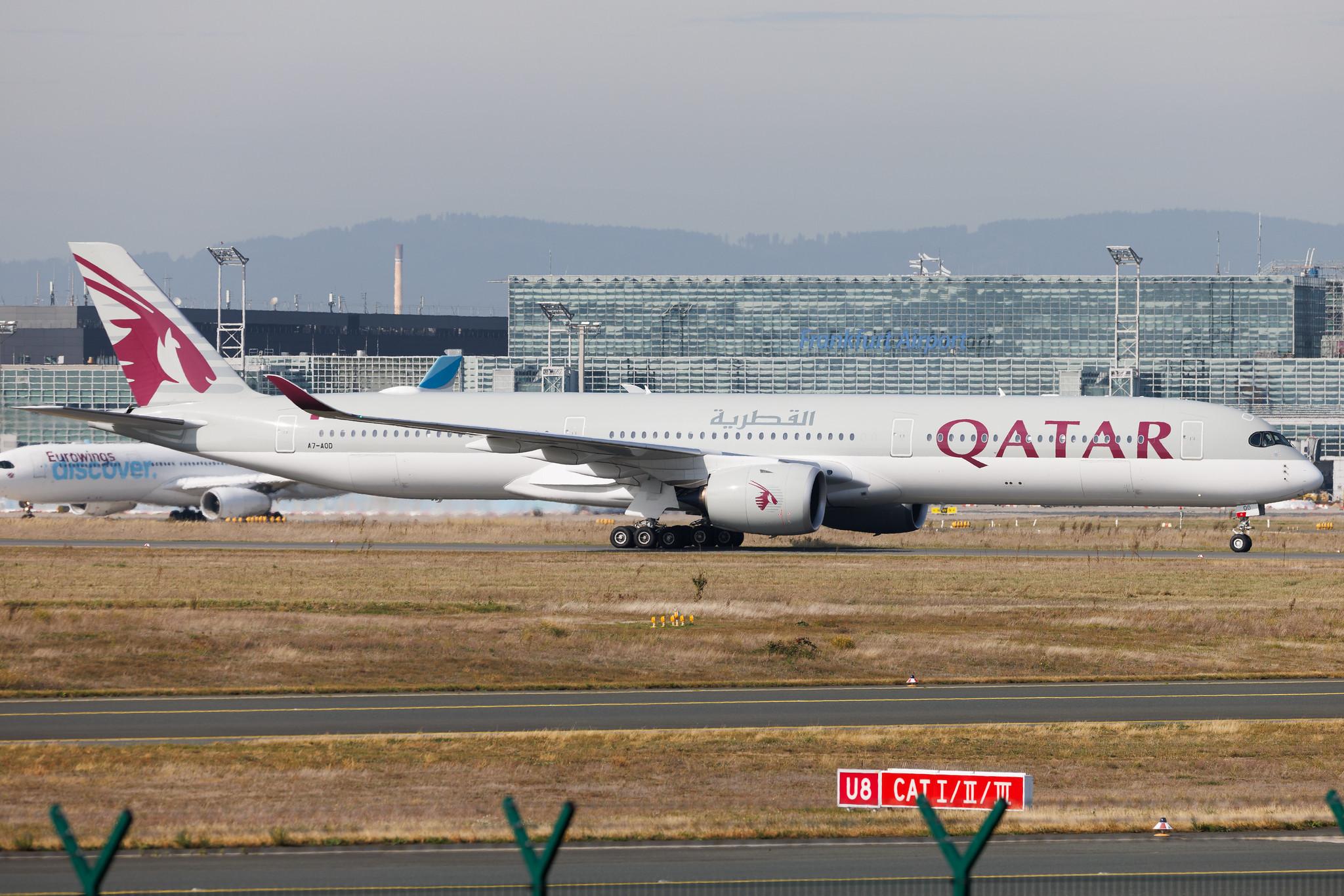 Frankfurt Airport: Qatar Airways (QR / QTR) | Airbus A350-1041 A35K | A7-AOD | MSN 444