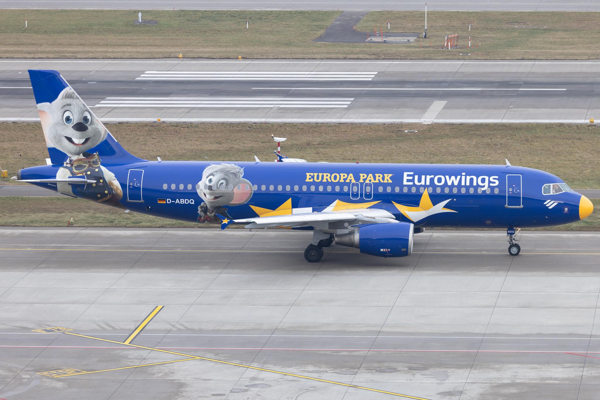 Flughafen Zürich: Eurowings (EW / EWG) | Livery: Europa Park Livery | Airbus A320-214 A320 | D-ABDQ | MSN 3121