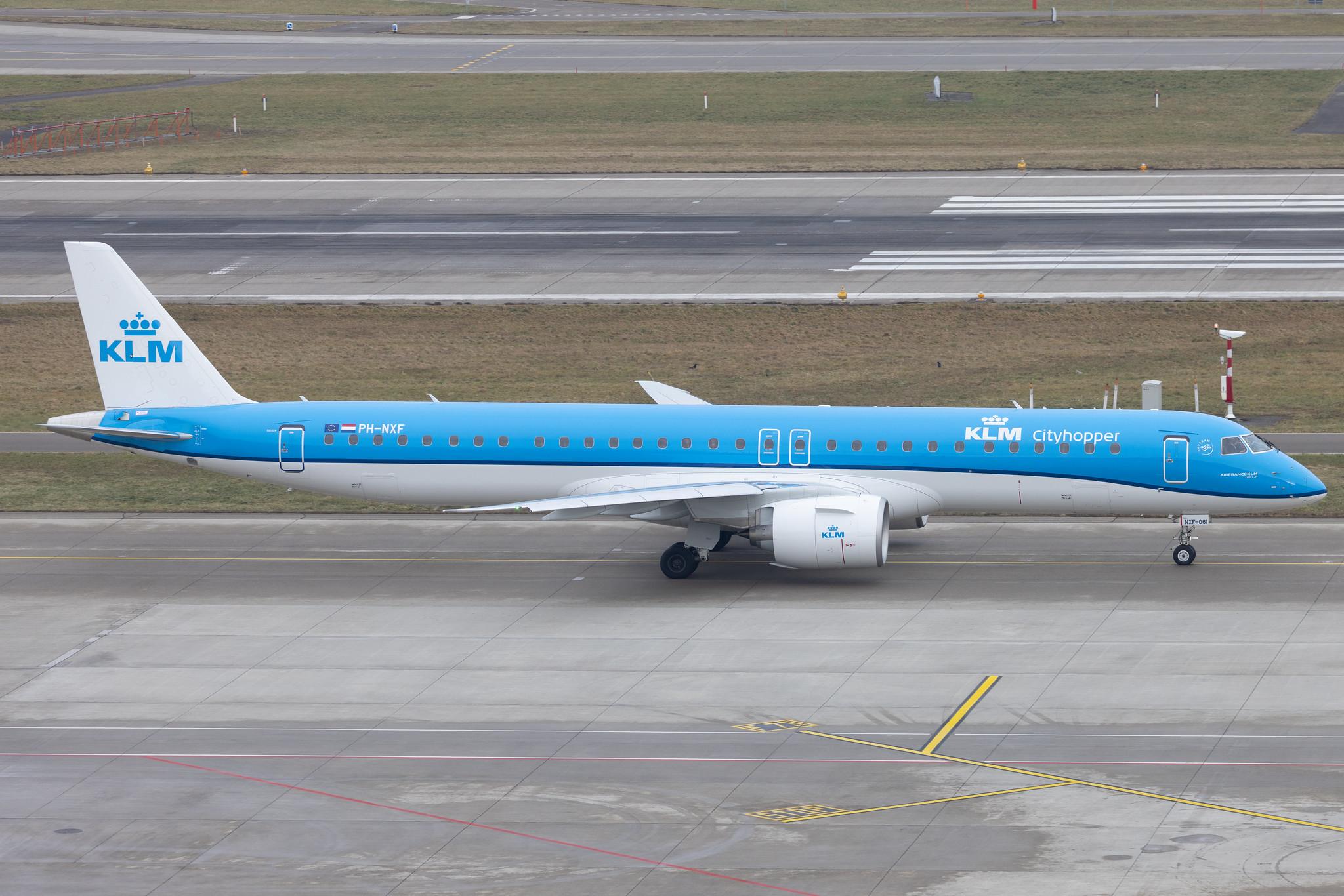 Flughafen Zürich: KLM (KL / KLM) | Operator: KLM Cityhopper | Embraer E195-E2 E295 | PH-NXF | MSN 19020061