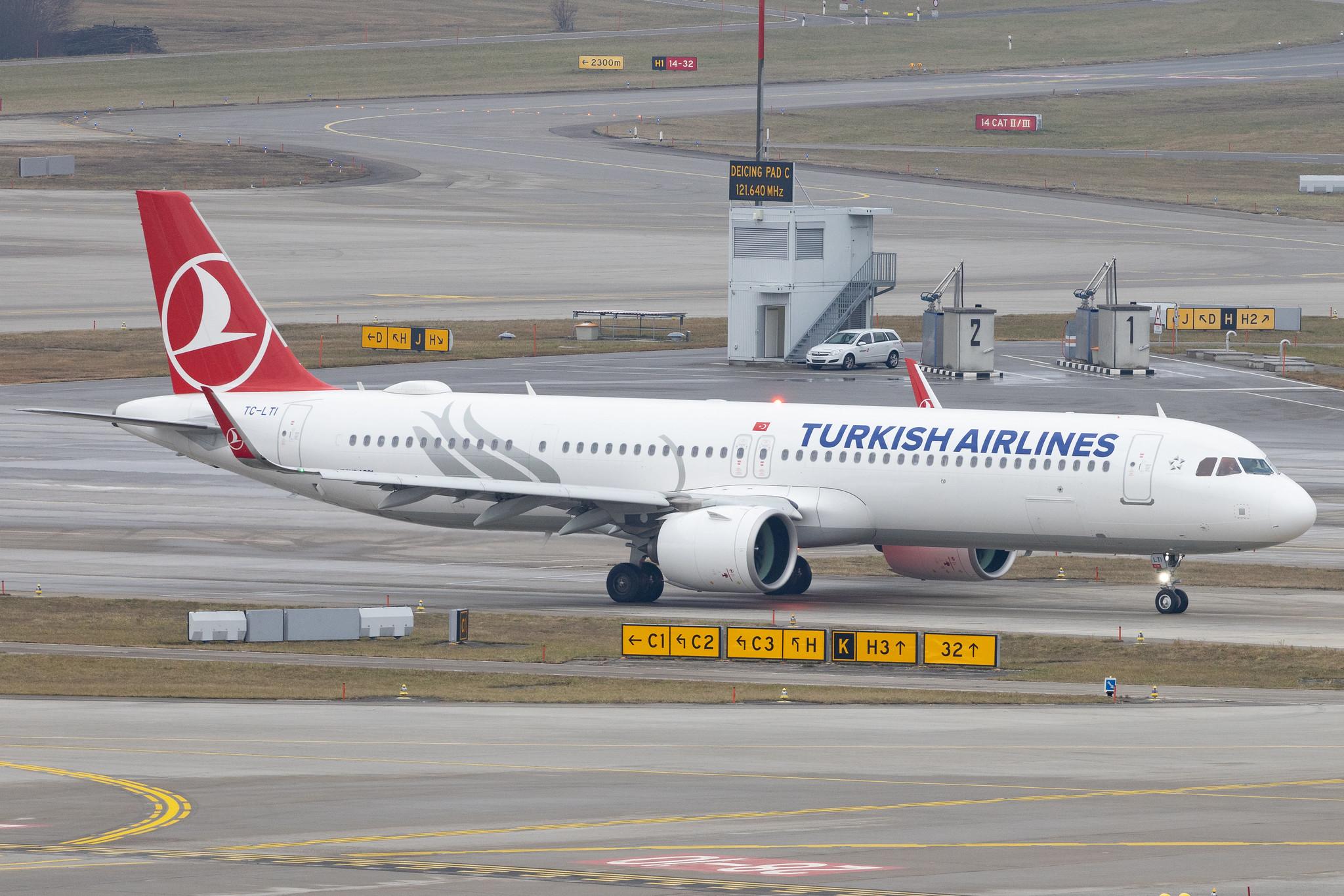 Flughafen Zürich: Turkish Airlines (TK / THY) | Airbus A321-271NX A21N | TC-LTI | MSN 10367