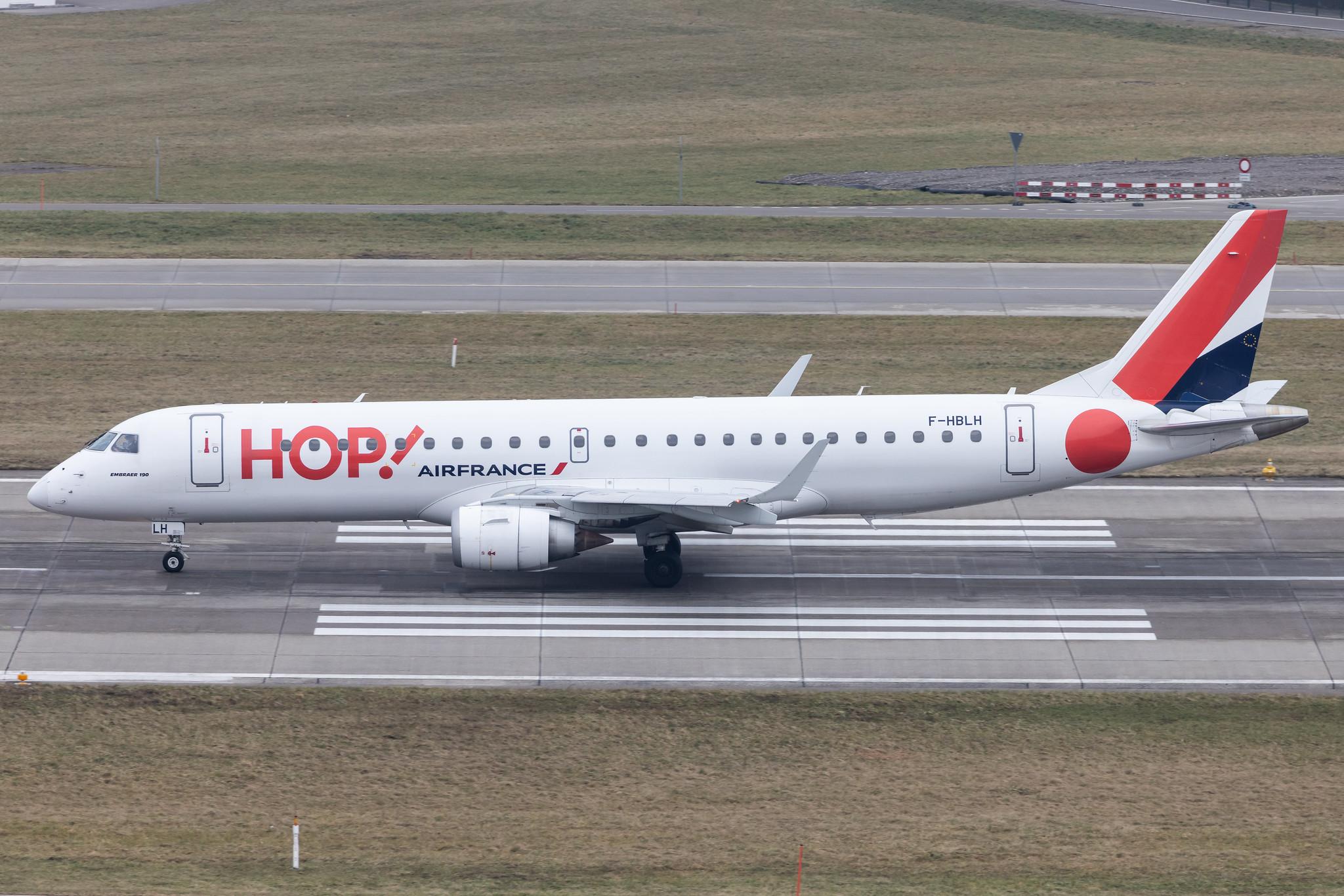 Flughafen Zürich: Air France (AF / AFR) | Operator: Air France Hop | Embraer E190STD E190 | F-HBLH | MSN 19000266