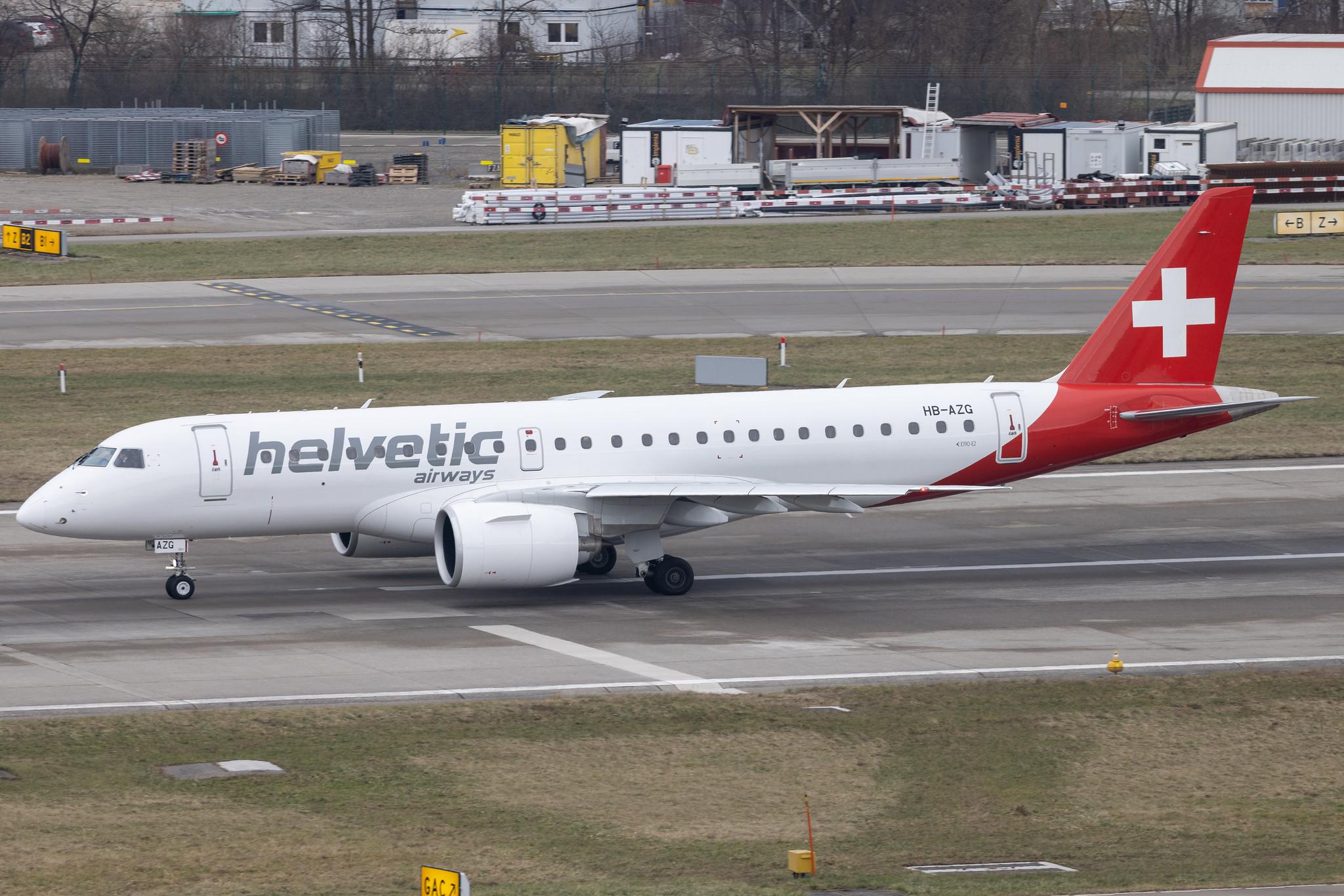 Flughafen Zürich: Helvetic Airways (2L / OAW) | Embraer E190-E2 E290 | HB-AZG | MSN 19020036
