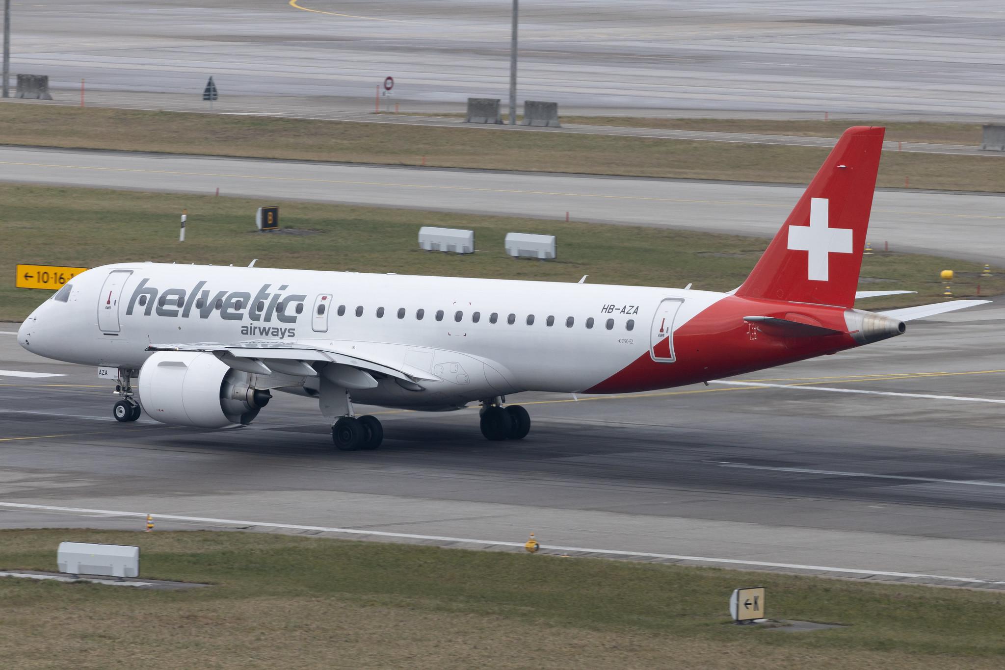 Flughafen Zürich: Helvetic Airways (2L / OAW) | Embraer E190-E2 E290 | HB-AZA | MSN 19020022
