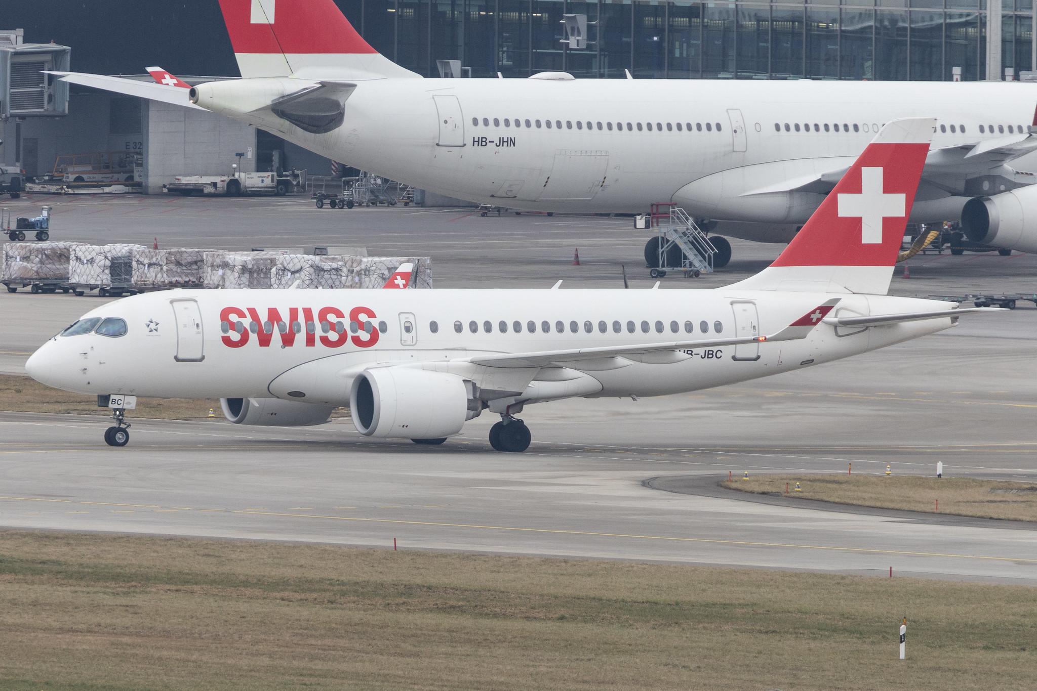 Flughafen Zürich: Swiss (LX / SWR) | Airbus A220-100 BCS1 | HB-JBC | MSN 50012