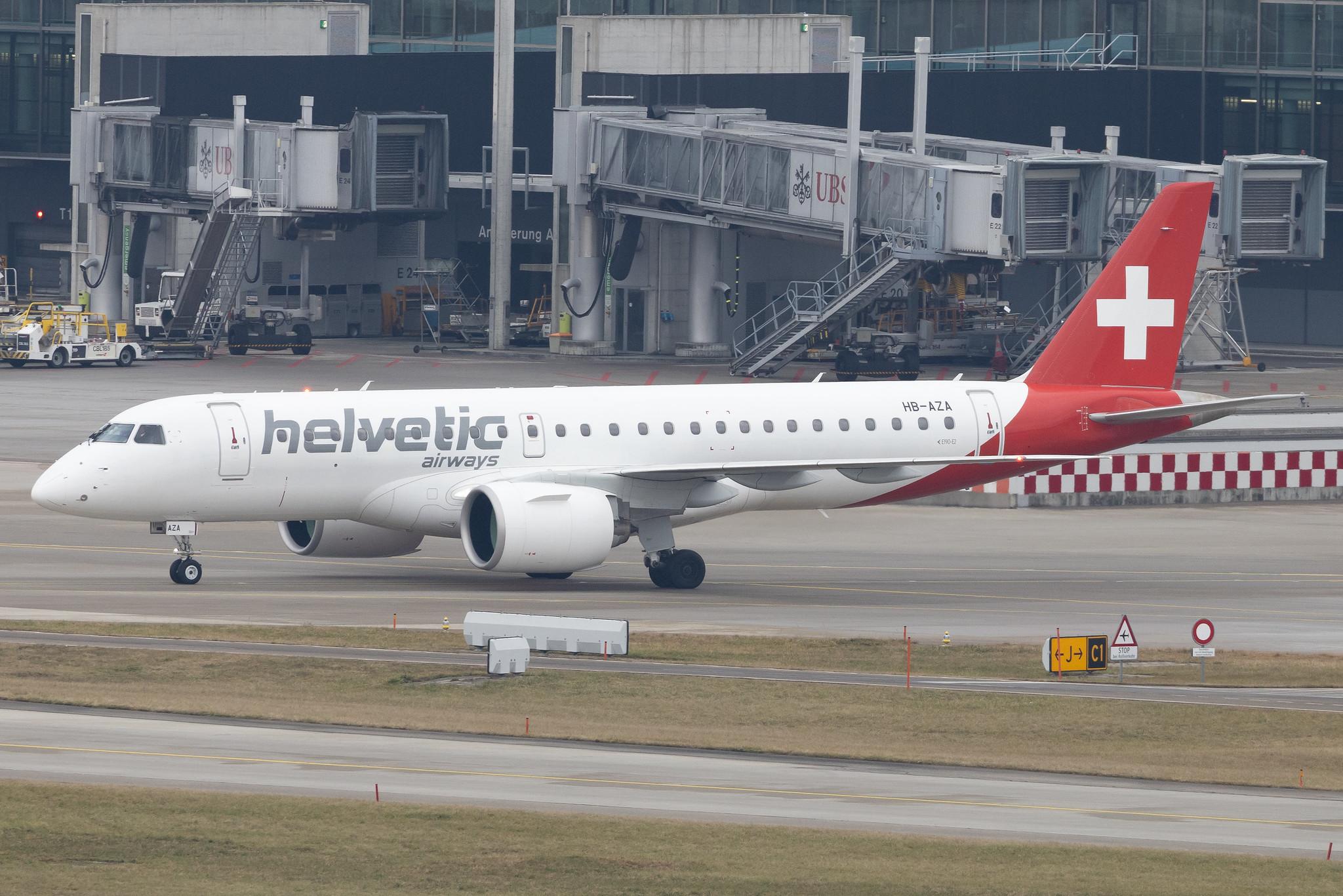 Flughafen Zürich: Helvetic Airways (2L / OAW) | Embraer E190-E2 E290 | HB-AZA | MSN 19020022
