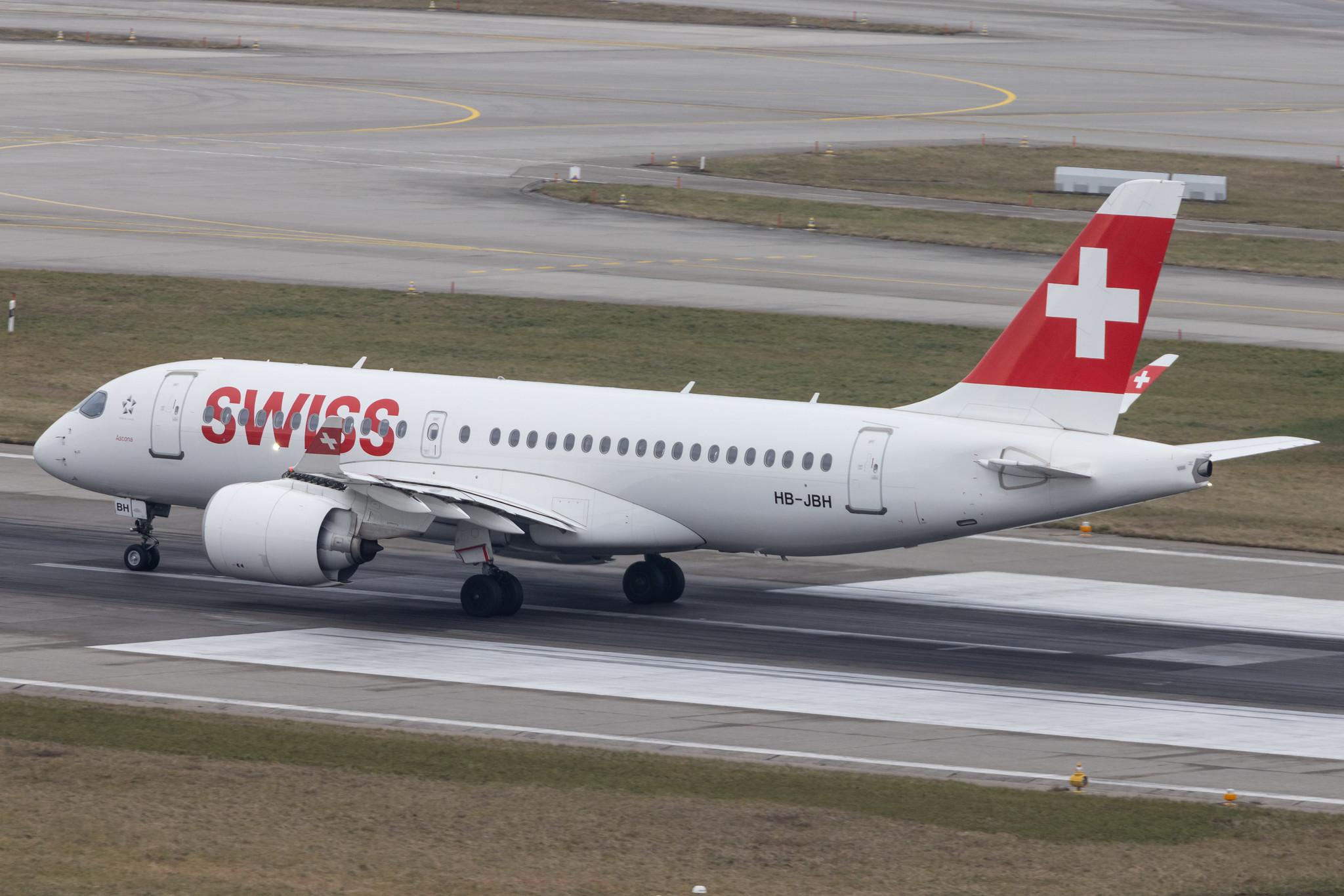 Flughafen Zürich: Swiss (LX / SWR) | Airbus A220-100 BCS1 | HB-JBH | MSN 50017