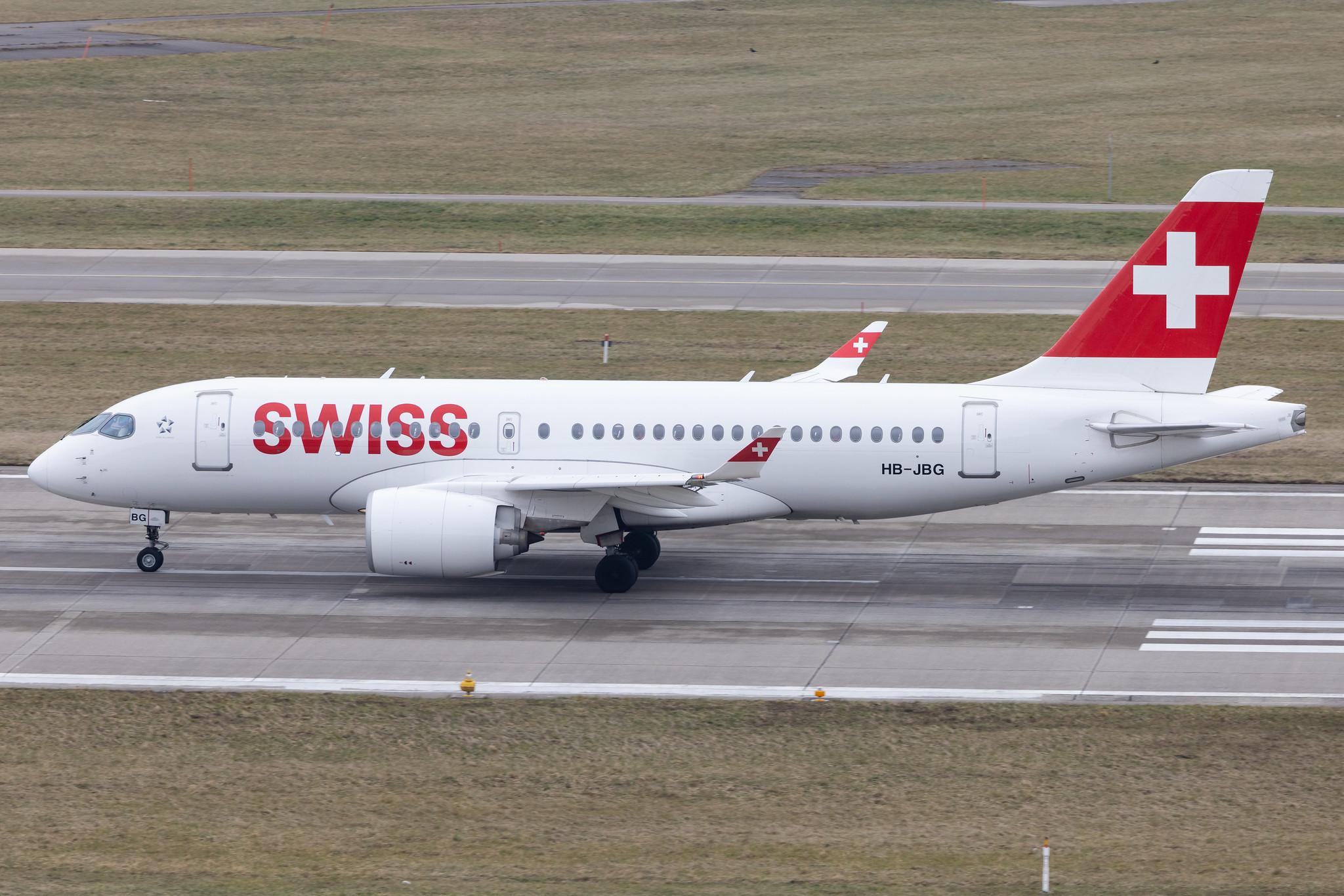 Flughafen Zürich: Swiss (LX / SWR) | Airbus A220-100 BCS1 | HB-JBG | MSN 50016