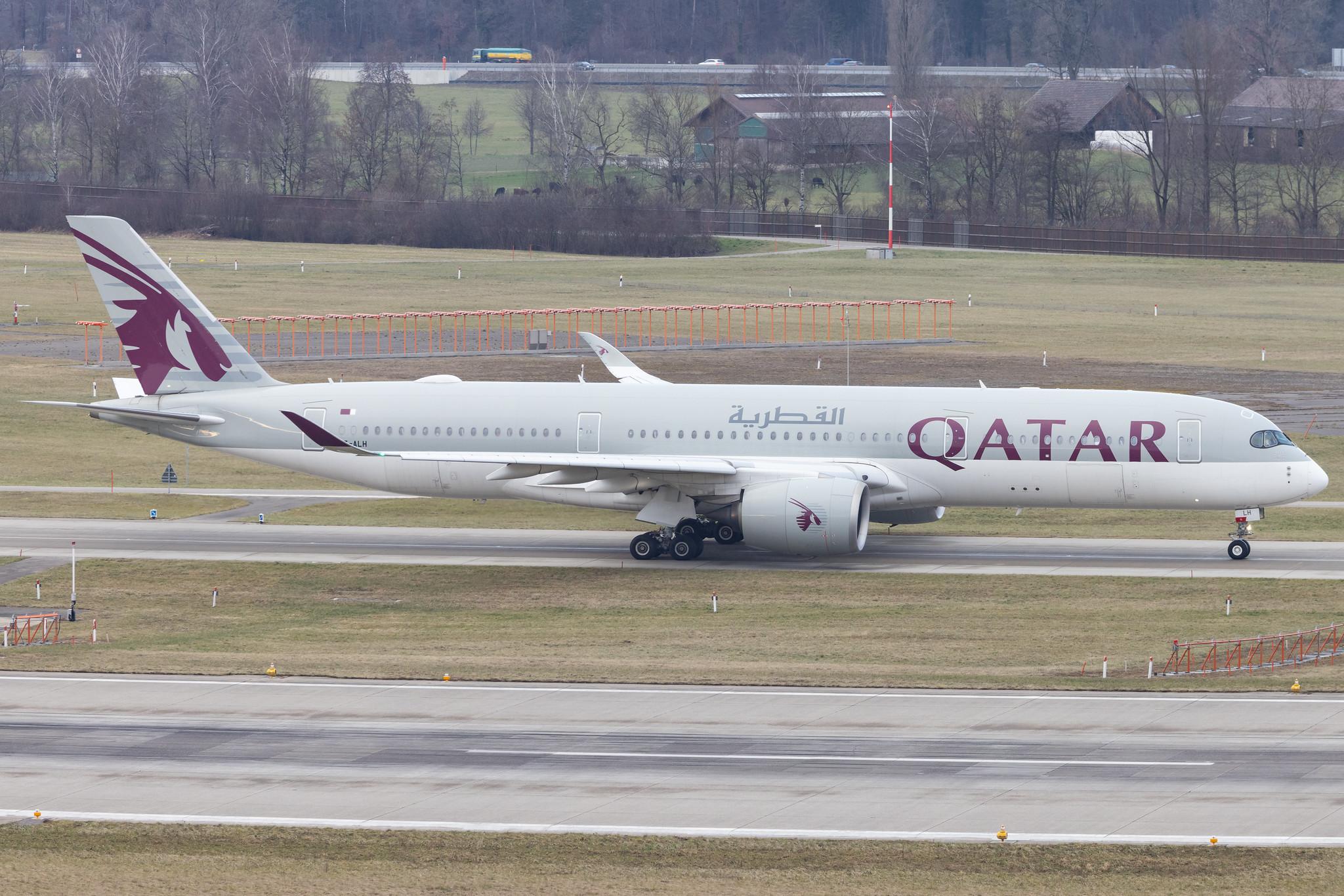Flughafen Zürich: Qatar Airways (QR / QTR) |  Airbus A350-941 A359 | A7-ALH | MSN 012