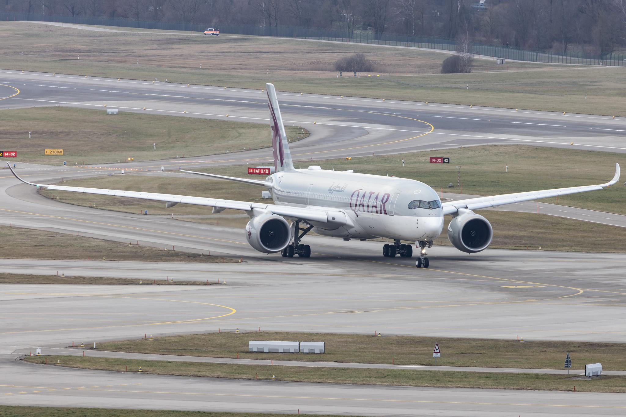 Flughafen Zürich: Qatar Airways (QR / QTR) |  Airbus A350-941 A359 | A7-ALH | MSN 012