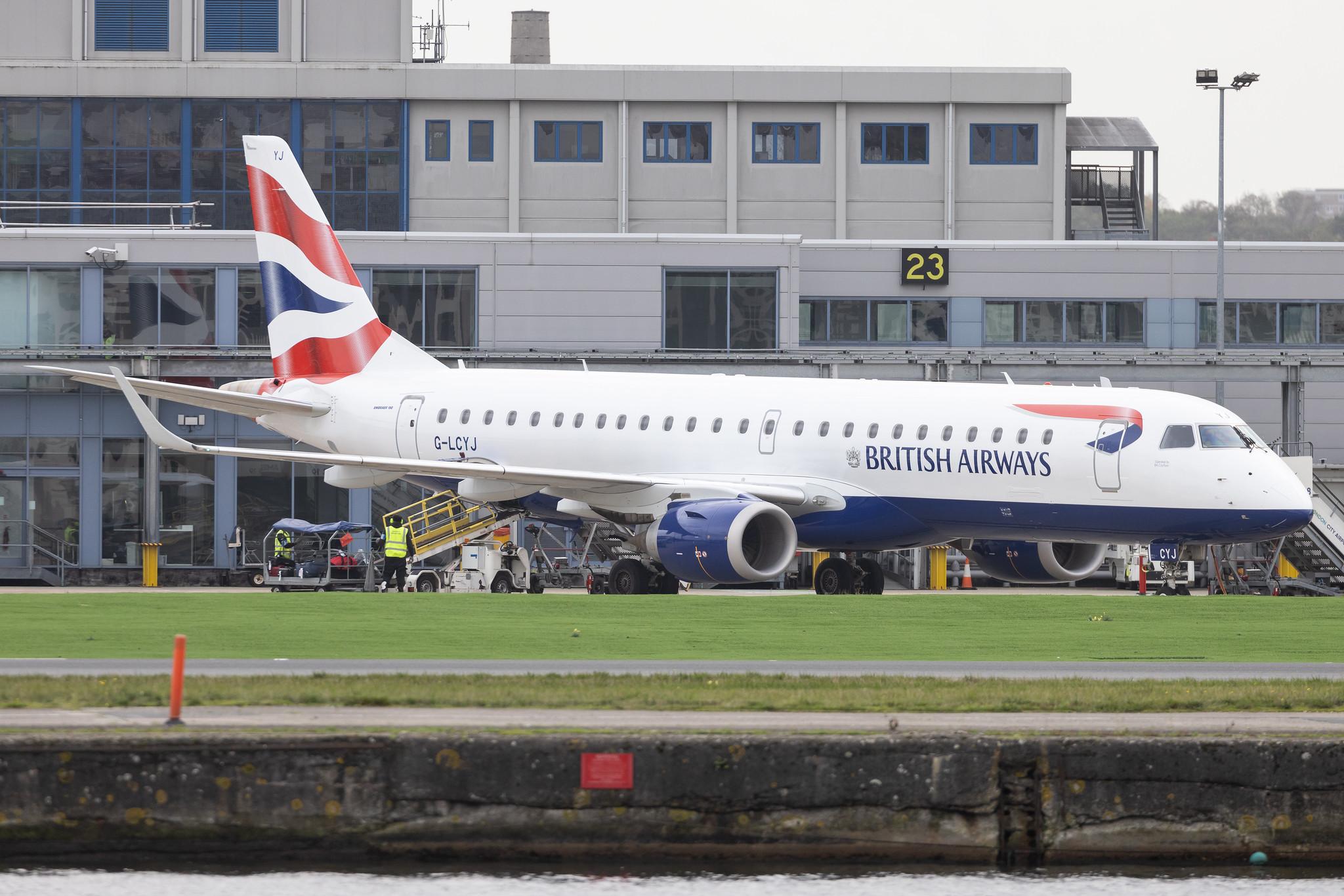 London City Airport: British Airways (BA / BAW) | Operator: BA CityFlyer | Embraer E190SR E190 | G-LCYJ | MSN 19000339