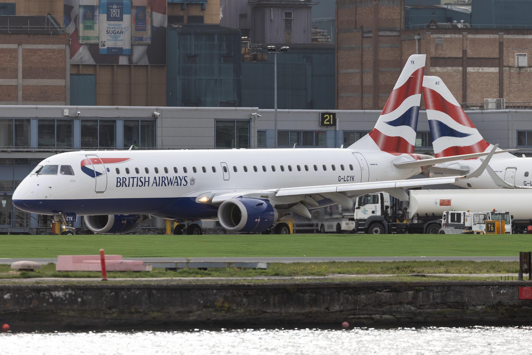 London City Airport: British Airways (BA / BAW) | Operator: BA CityFlyer | Embraer E190SR E190 | G-LCYK | MSN 19000343