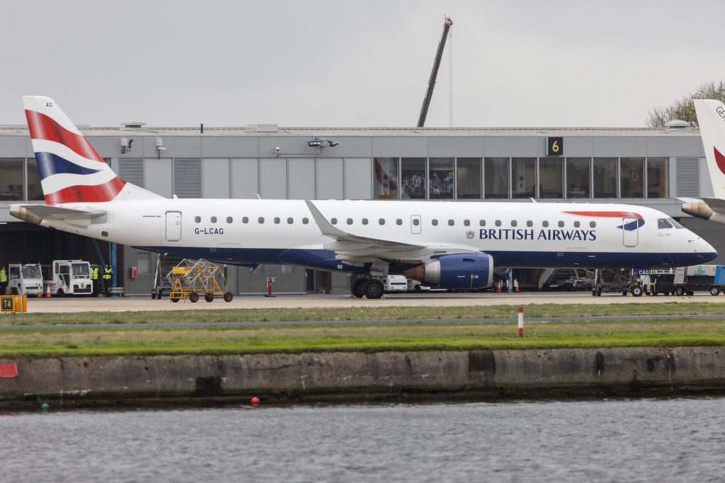 London City Airport: British Airways (BA / BAW) | Operator: BA CityFlyer | Embraer E190SR E190 | G-LCAG | MSN 19000560