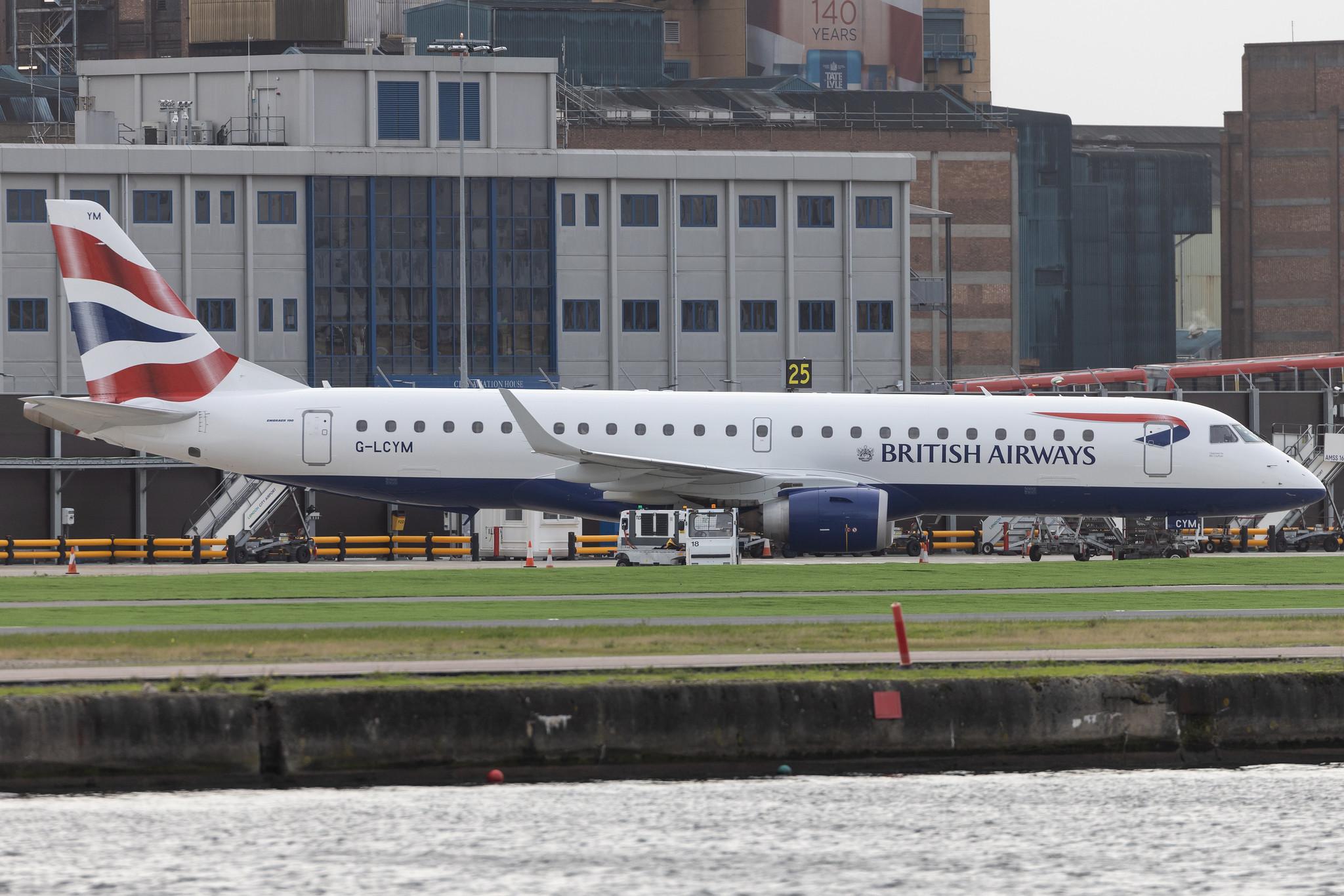 London City Airport: British Airways (BA / BAW) | Operator: BA CityFlyer | Embraer E190SR E190 | G-LCYM | MSN 19000351