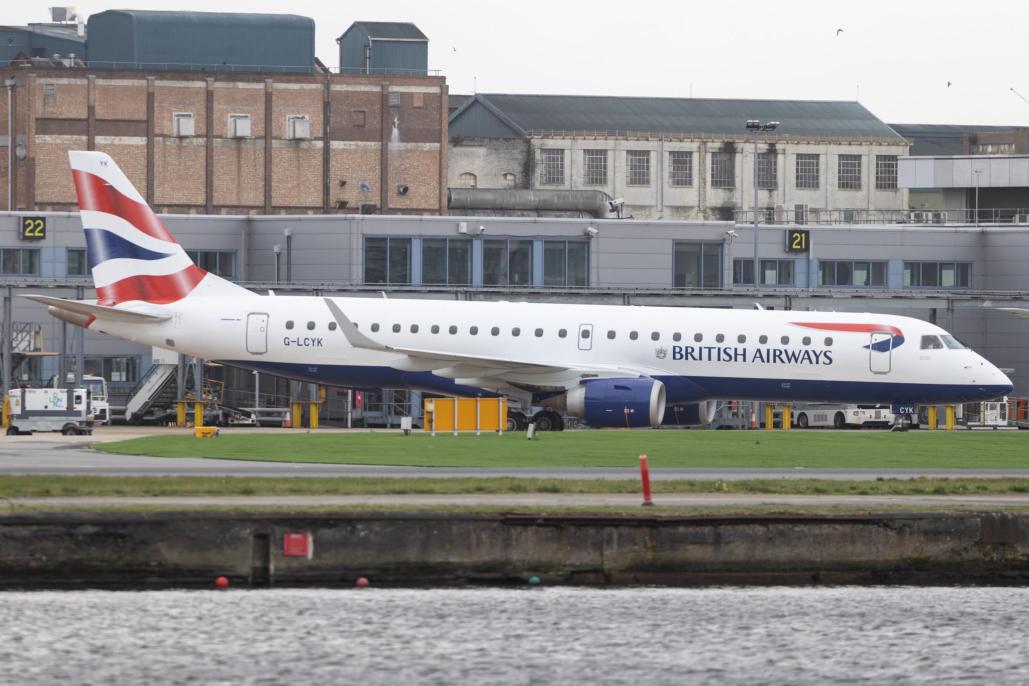 London City Airport: British Airways (BA / BAW) | Operator: BA CityFlyer | Embraer E190SR E190 | G-LCYK | MSN 19000343