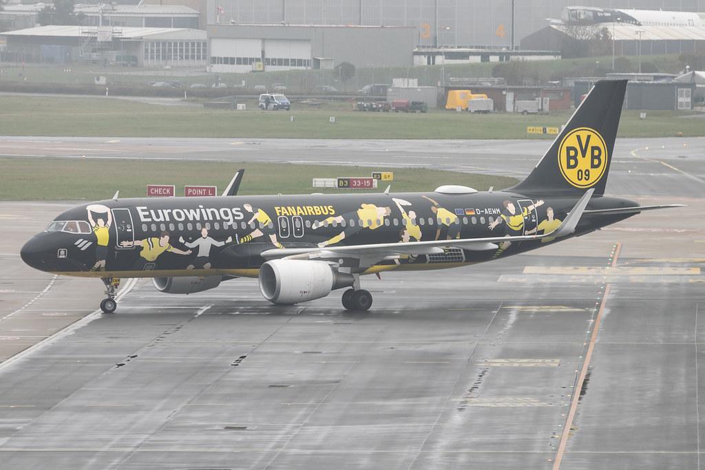 Hamburg Airport: Eurowings (EW / EWG) | Livery: BVB FanAirbus | Airbus A320-214 A320 | D-AEWM | MSN 7259