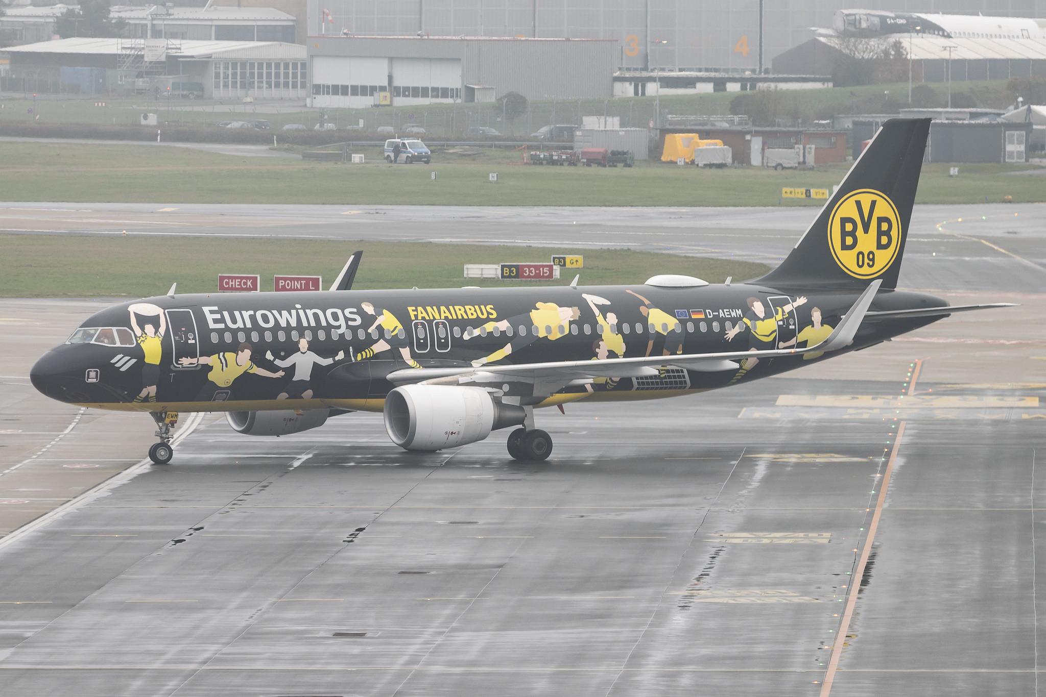 Hamburg Airport: Eurowings (EW / EWG) | Livery: BVB FanAirbus | Airbus A320-214 A320 | D-AEWM | MSN 7259