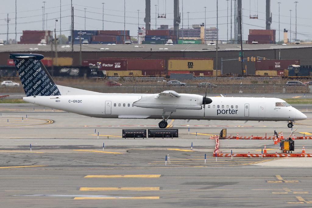 Newark Liberty International Airport: Porter (PD / POE) | De Havilland Canada Dash 8-400 DH8D | C-GKQC | MSN 4360