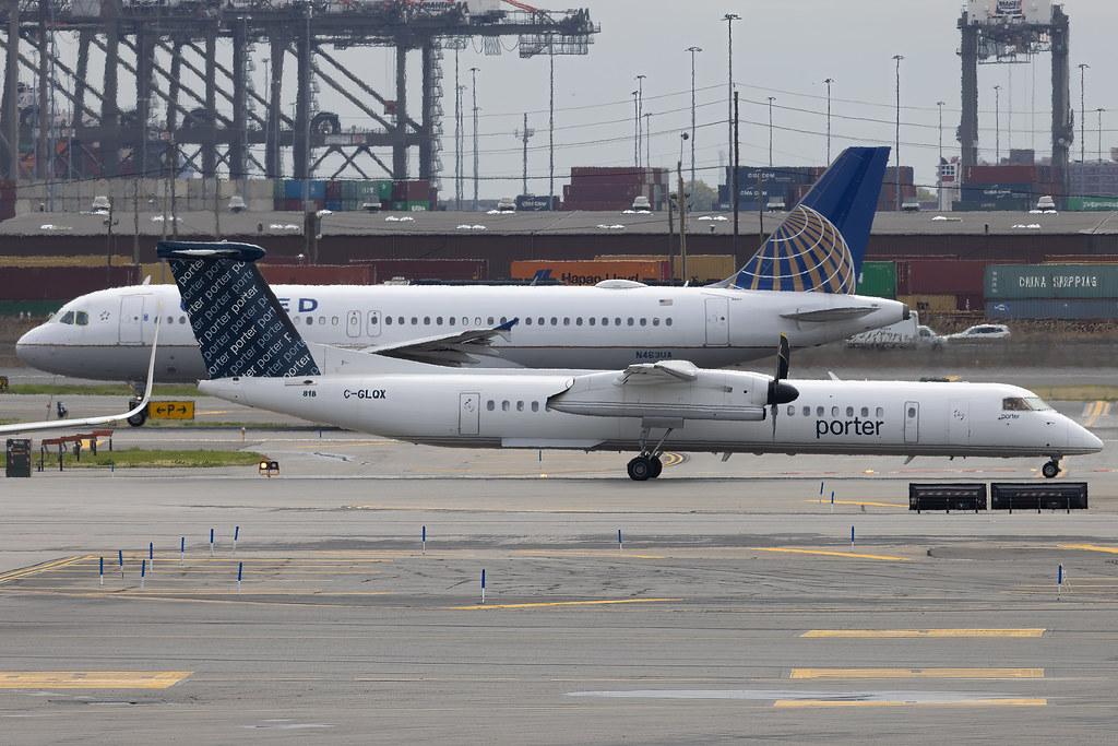 Newark Liberty International Airport: Porter (PD / POE) | De Havilland Canada Dash 8-400 DH8D | C-GLQX | MSN 4282