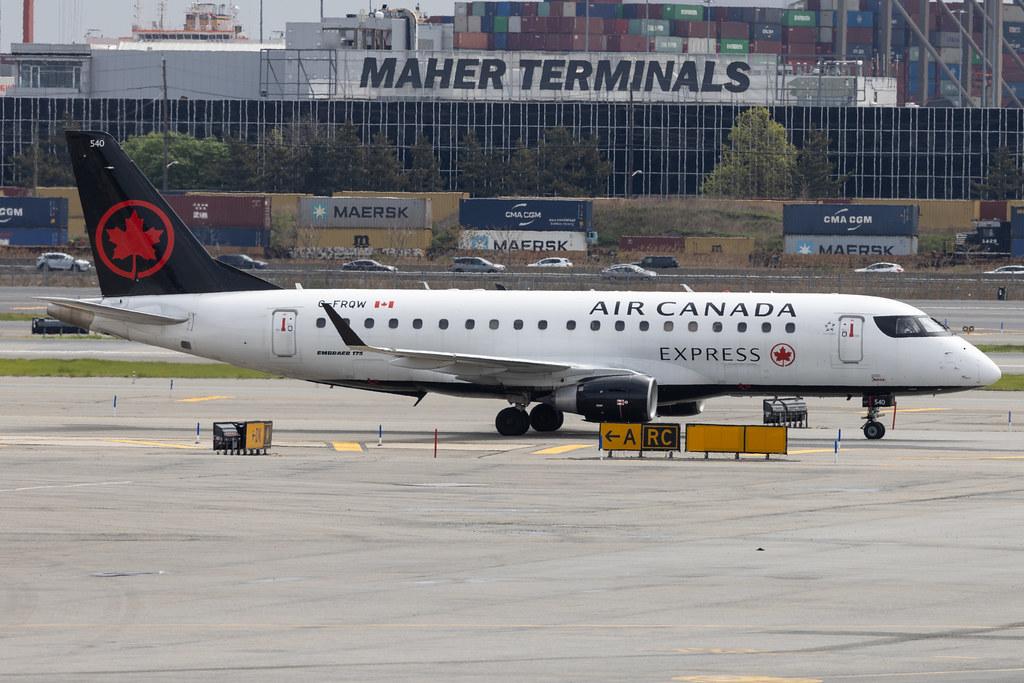 Newark Liberty International Airport: Air Canada Express (AC / ACA) | Operator: Jazz Aviation |  Embraer E175SU E75S | C-FRQW | MSN 17000154