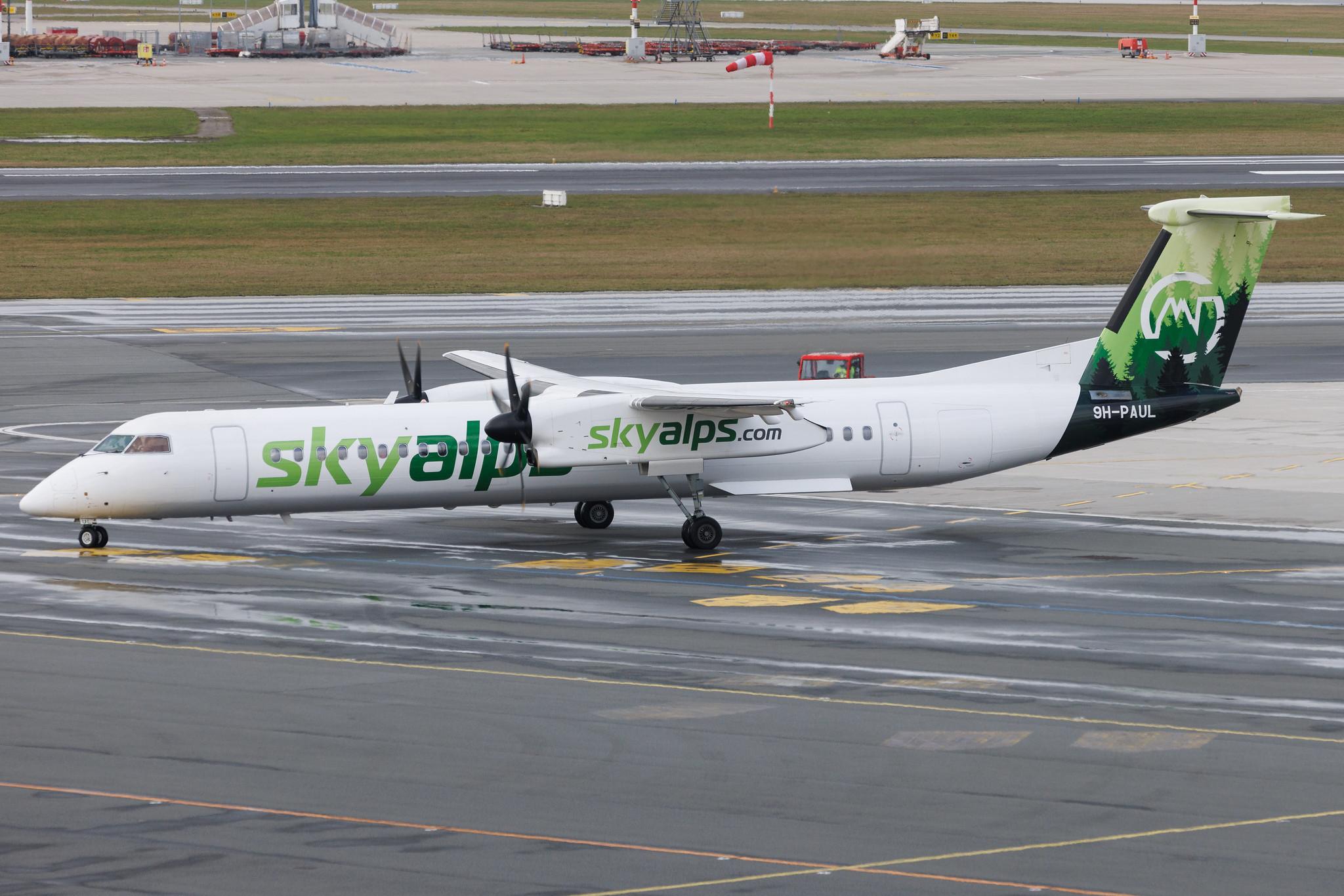 Hamburg Airport: SkyAlps (BQ / SWU) | De Havilland Canada Dash 8-400 DH8D | 9H-PAUL | MSN 4255