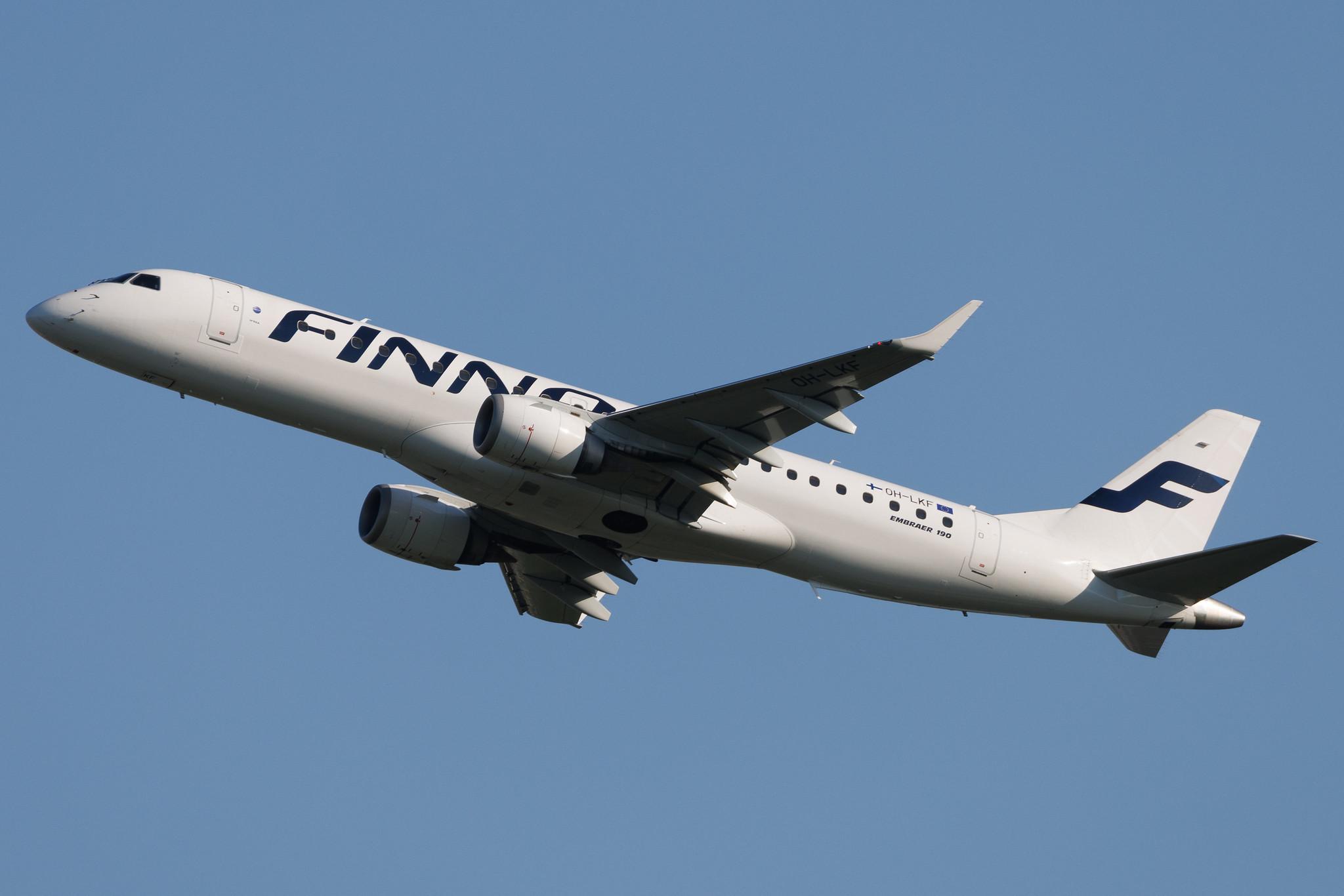 Hamburg Airport: Finnair (AY / FIN) | Operator: NORRA | Embraer E190LR E190 | OH-LKF | MSN 19000066