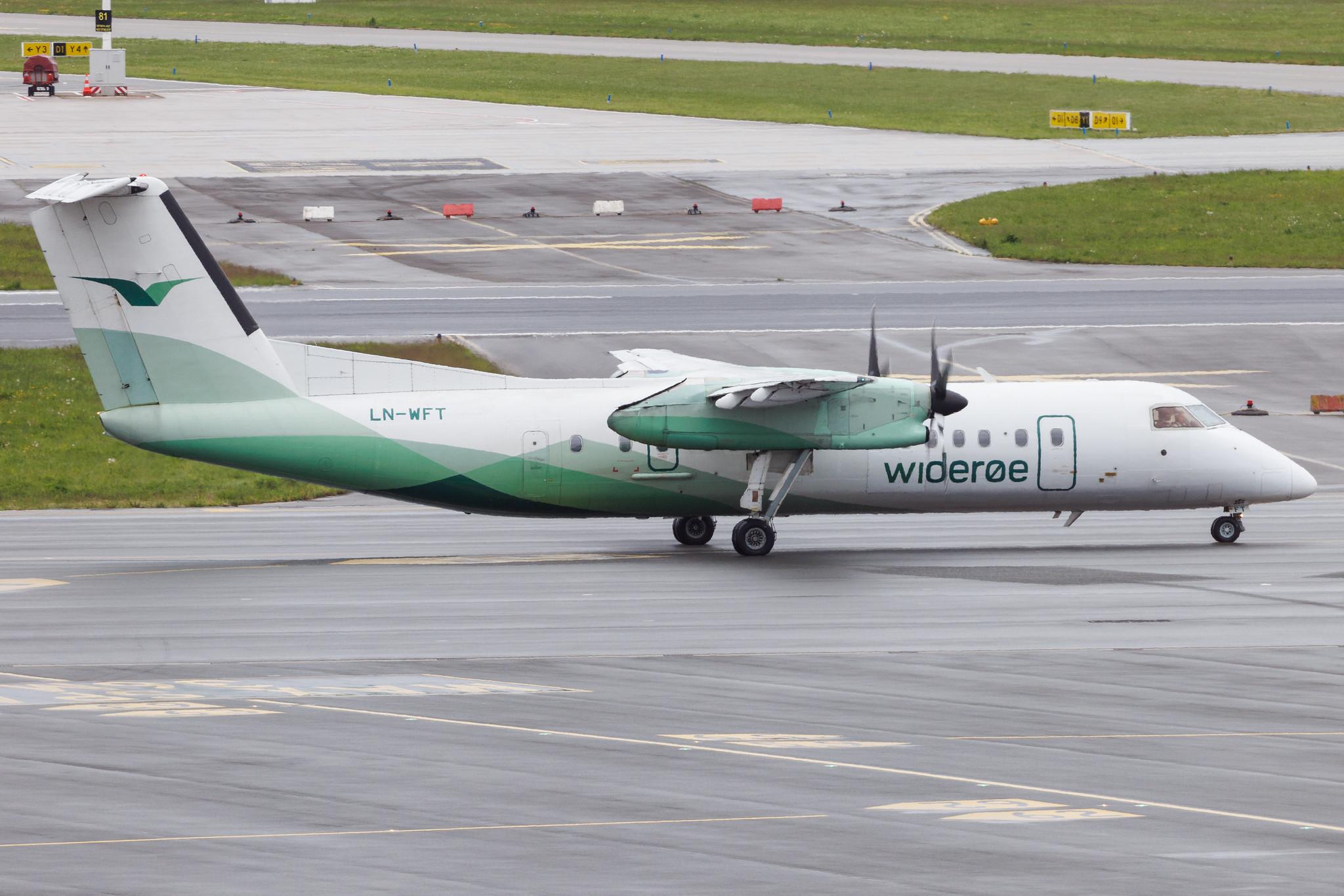 Hamburg Airport: Wideroe (WF / WIF) | De Havilland Canada Dash 8-300 DH8C | LN-WFT | MSN 532