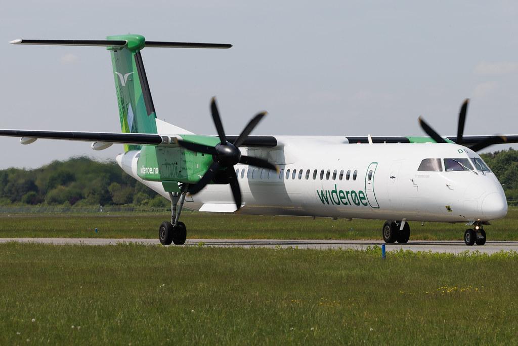 Hamburg Airport: Wideroe (WF / WIF) | De Havilland Canada Dash 8-400 DH8D | LN-WDO | MSN 4314