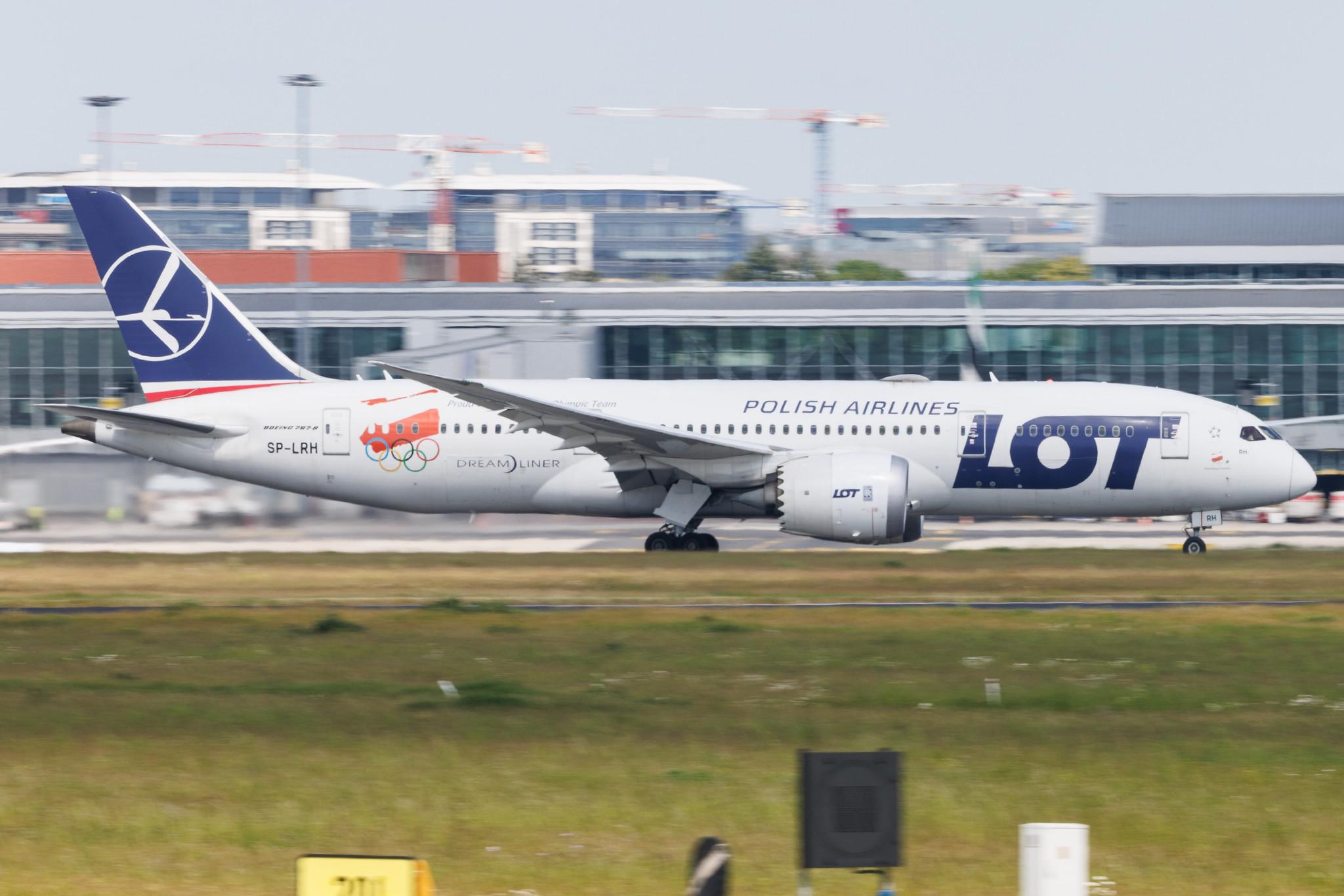 Warsaw Chopin Airport: LOT (LO / LOT) | Livery: Polish Olympic Team Livery | Boeing 787-8 Dreamliner B788 | SP-LRH | MSN 34943
