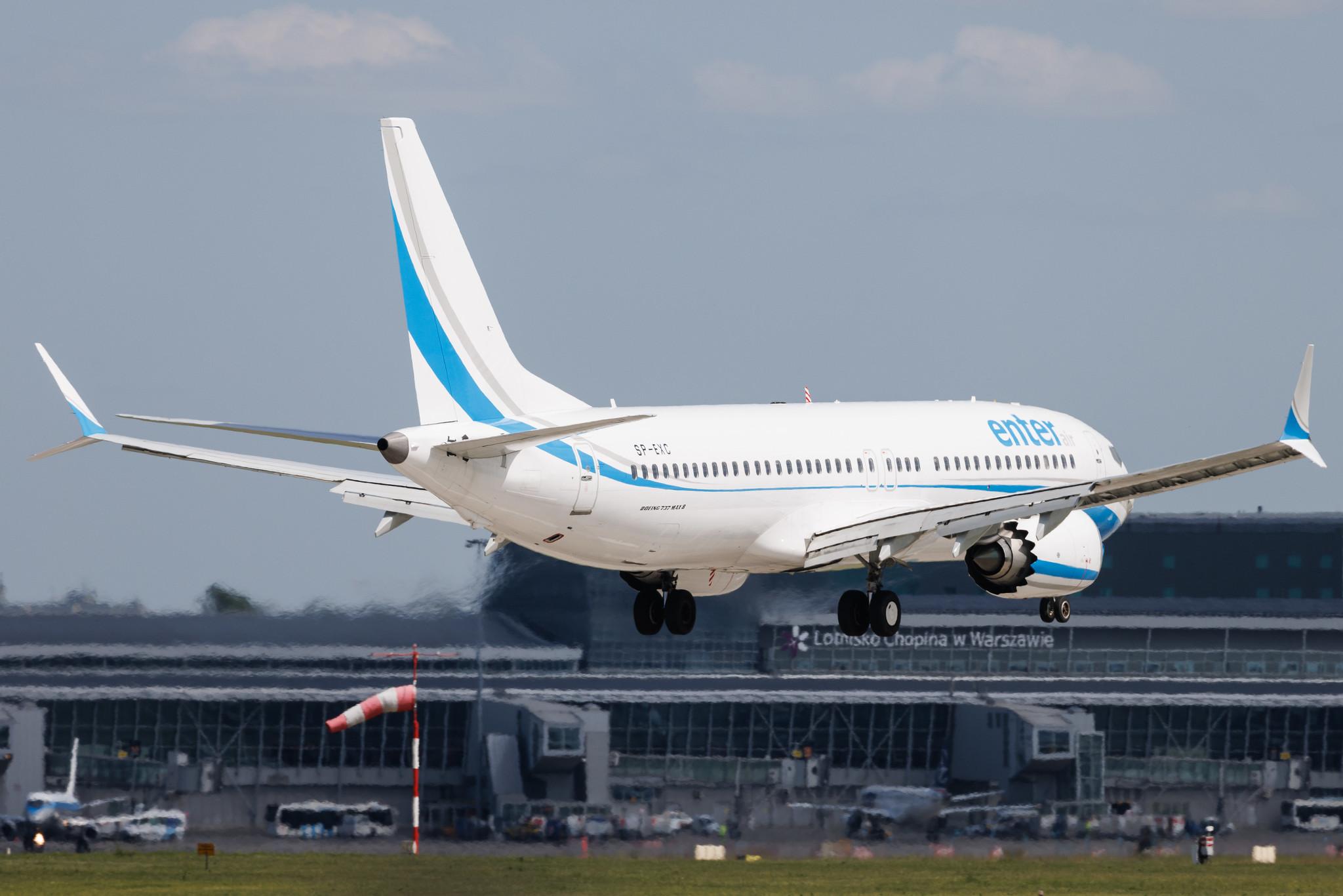 Warsaw Chopin Airport: Enter Air (E4 / ENT) | Boeing 737 MAX 8 B38M | SP-EXC | MSN 44624
