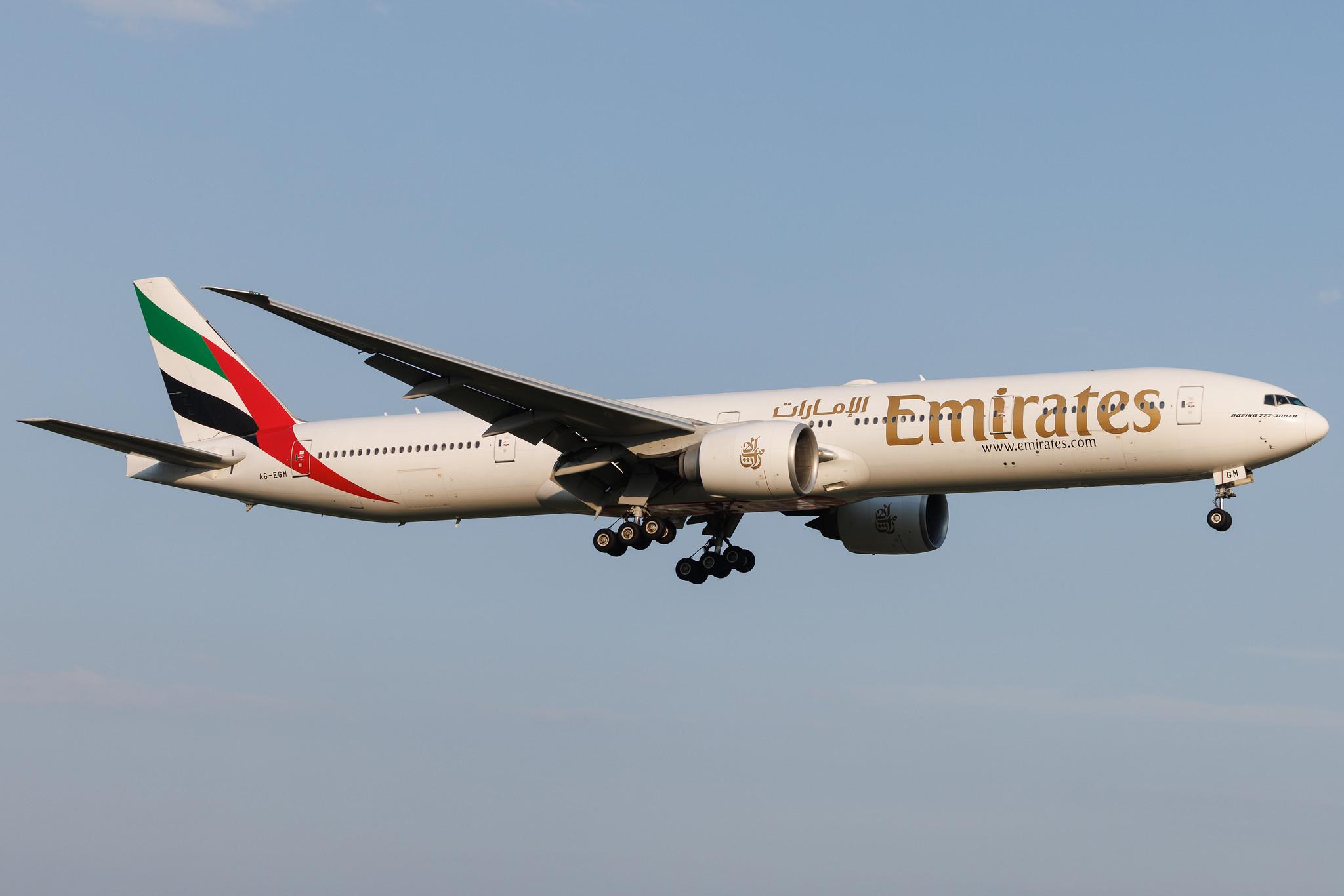 Hamburg Airport: Emirates (EK / UAE) | Boeing 777-31H(ER) B77W | A6-EGM | MSN 41073