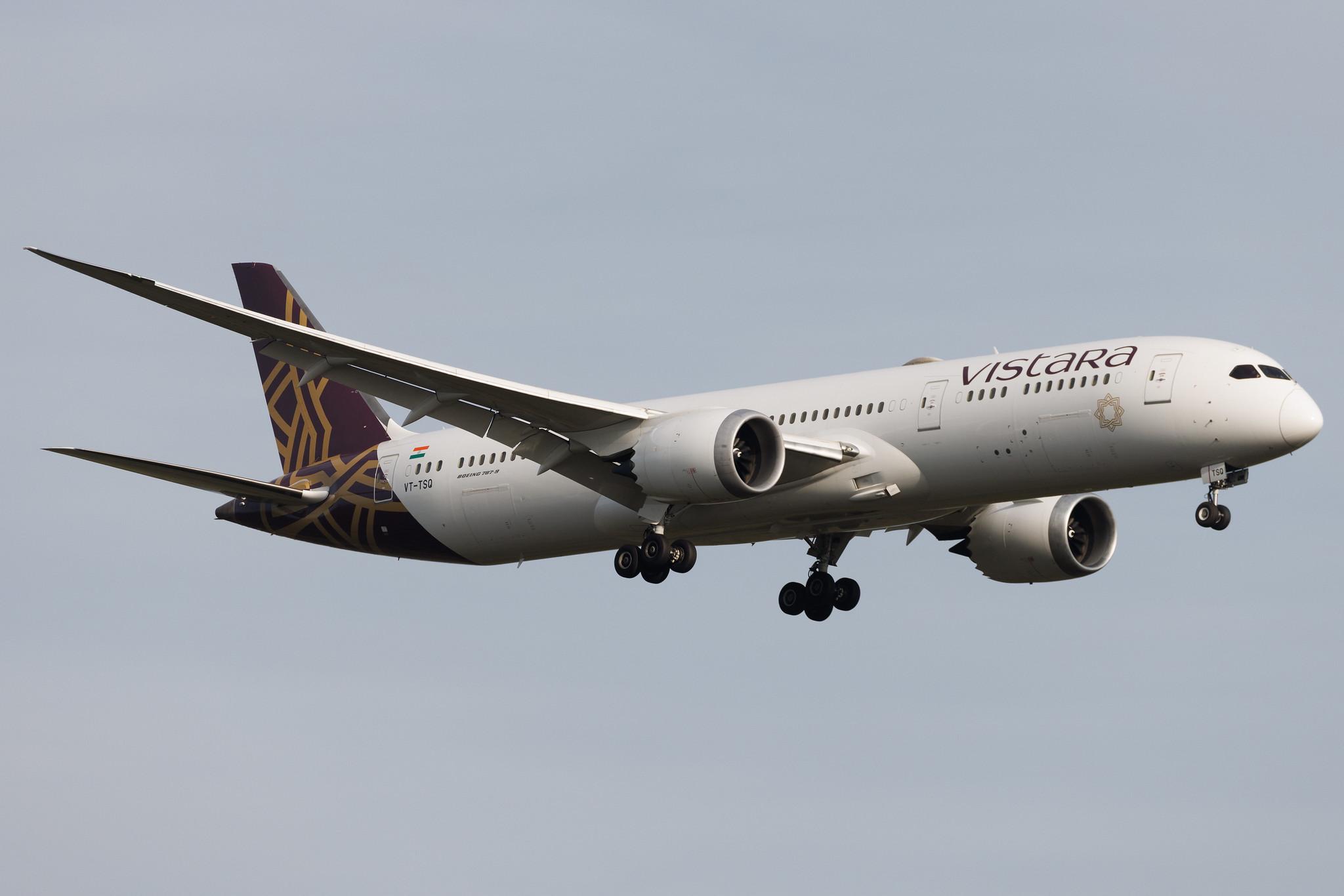Frankfurt Airport: Vistara (UK / VTI) | Boeing 787-9 Dreamliner B789 | VT-TSQ | MSN 62725