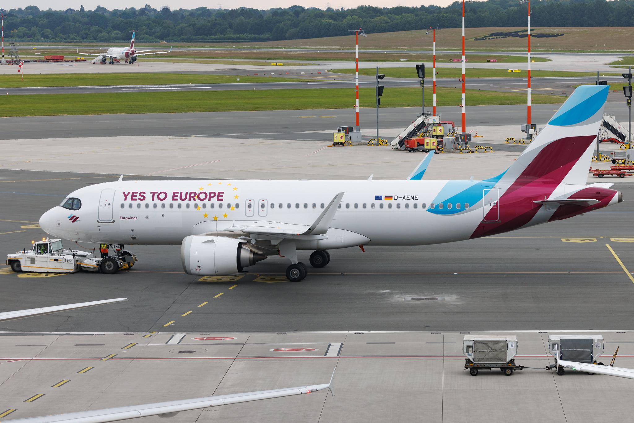 Hamburg Airport: Eurowings (EW / EWG) | Livery: Yes To Europe Livery | Airbus A320-251N A20N | D-AENE | MSN 10932