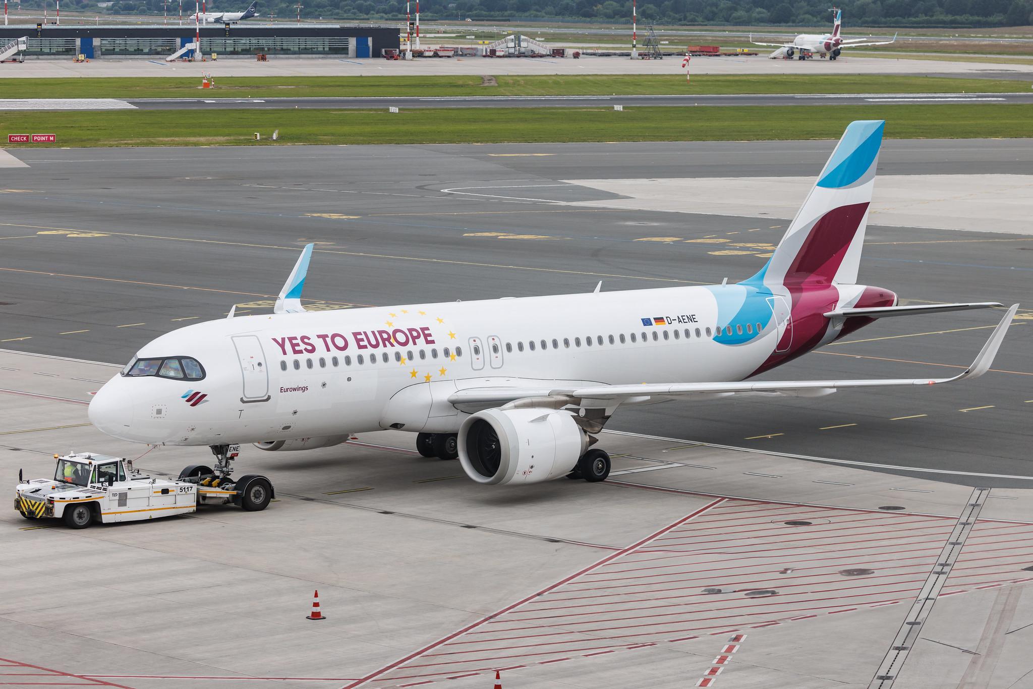 Hamburg Airport: Eurowings (EW / EWG) | Livery: Yes To Europe Livery | Airbus A320-251N A20N | D-AENE | MSN 10932