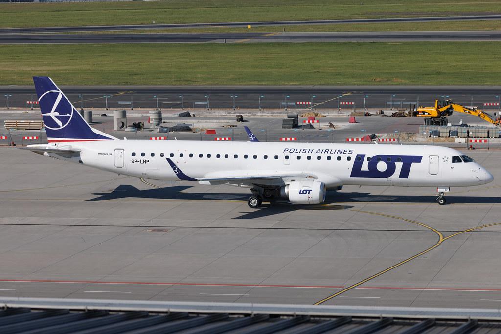 Warsaw Chopin Airport: LOT (LO / LOT) | Embraer E195LR E195 | SP-LNP | MSN 19000093