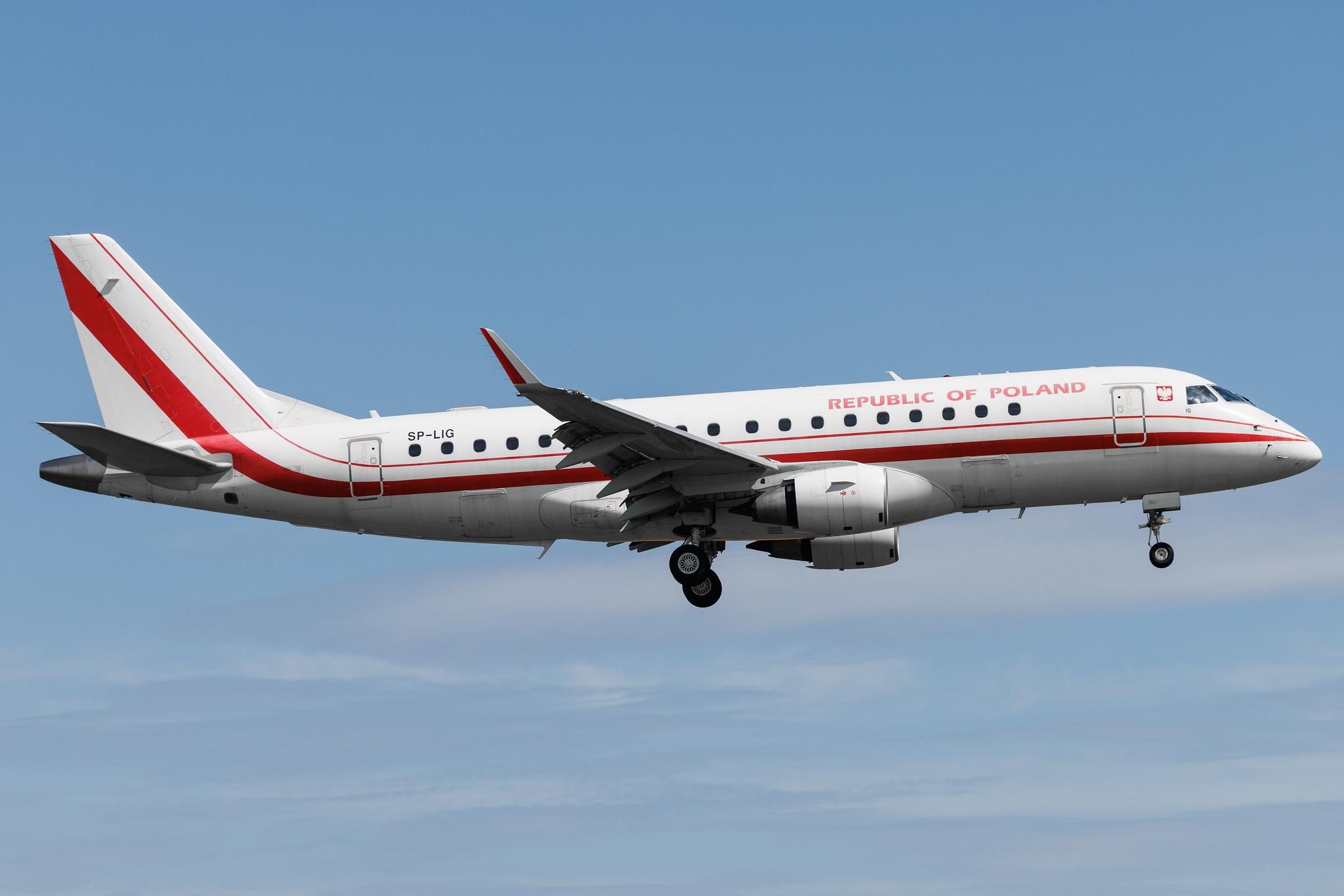 Warsaw Chopin Airport: Polish Government (/ PLF) | Operator: LOT | Embraer E175LR E75S | SP-LIG | MSN 17000283