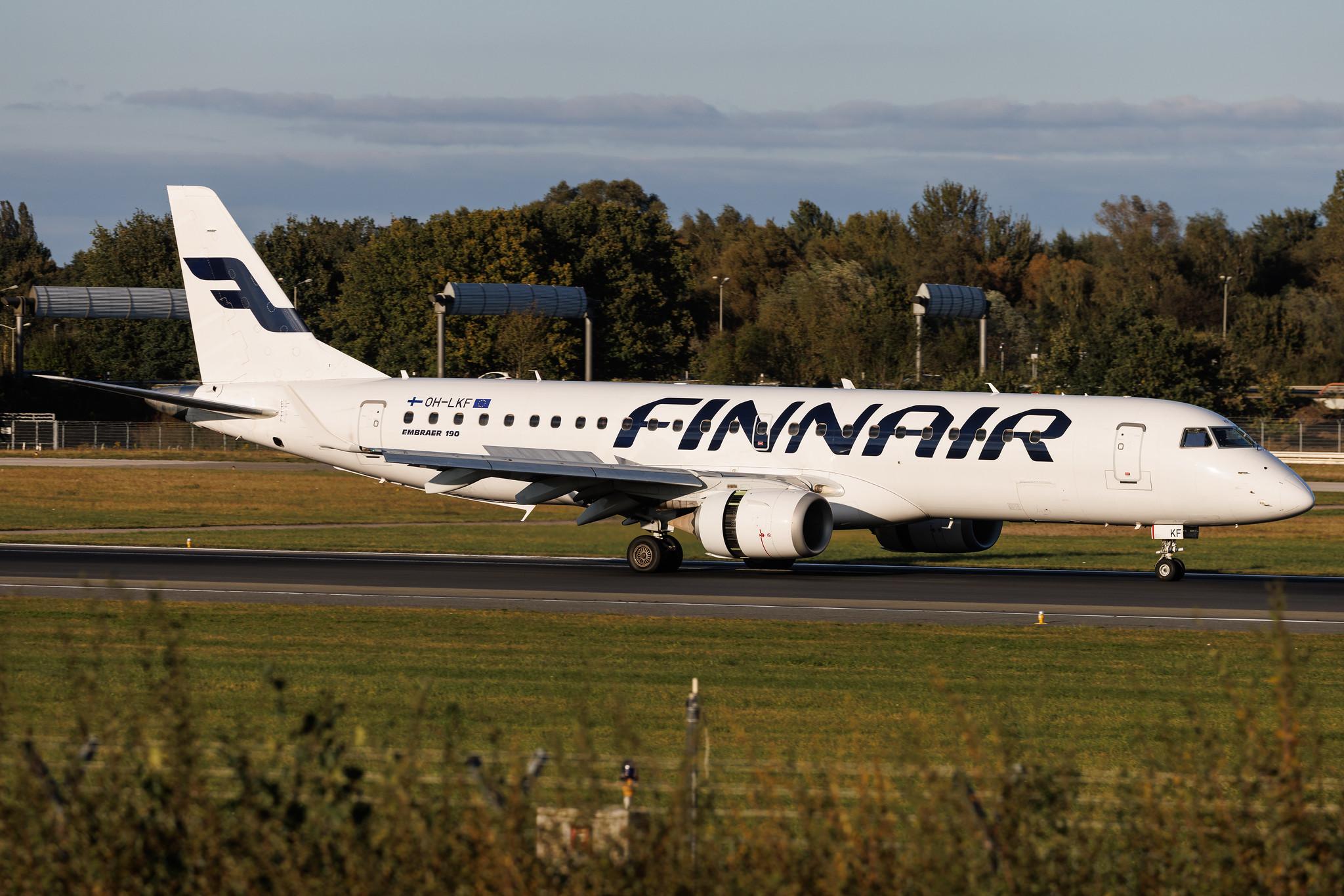 Hamburg Airport: Finnair (AY / FIN) | Operator: NORRA | Embraer E190LR E190 | OH-LKF | MSN 19000066