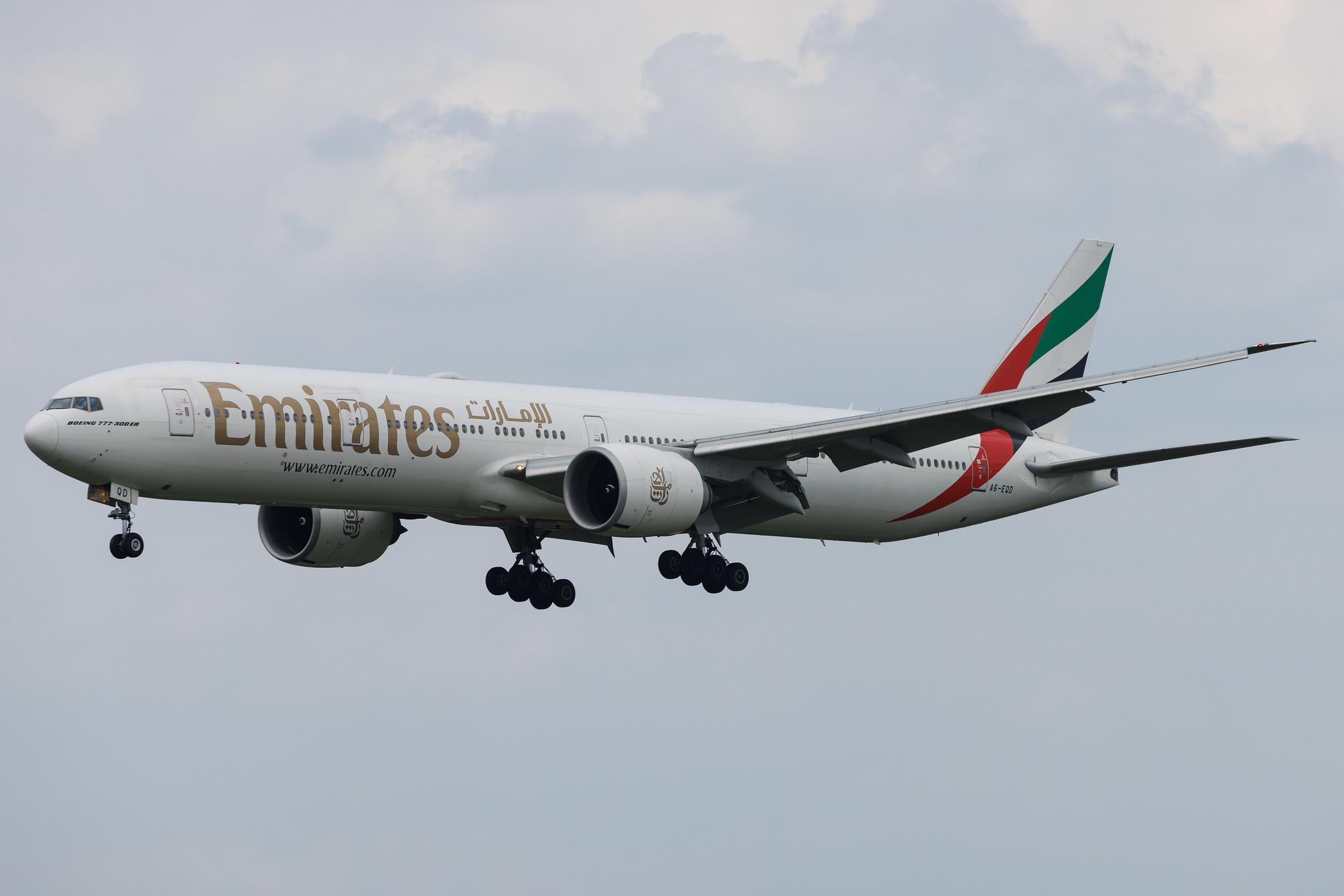 Hamburg Airport: Emirates (EK / UAE) | Boeing 777-31H(ER) B77W | A6-EQD | MSN 42349